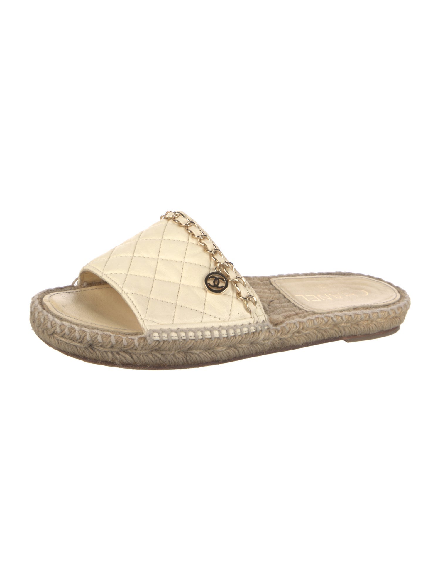 Chanel Interlocking CC Logo Lambskin Espadrilles