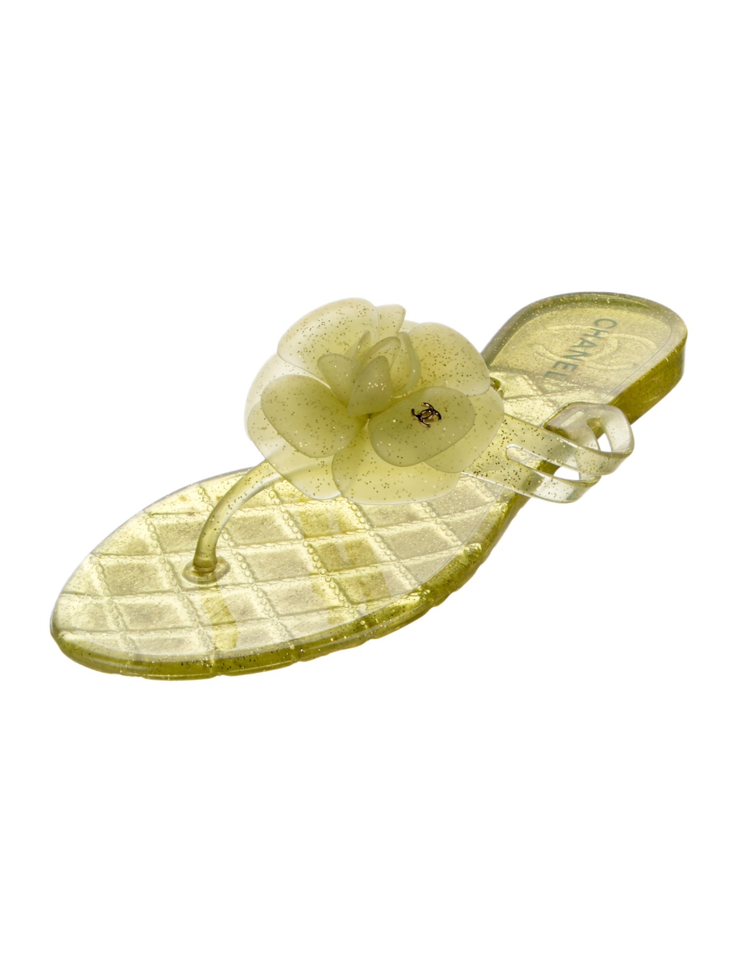 Chanel Interlocking CC Logo Rubber Flip Flops