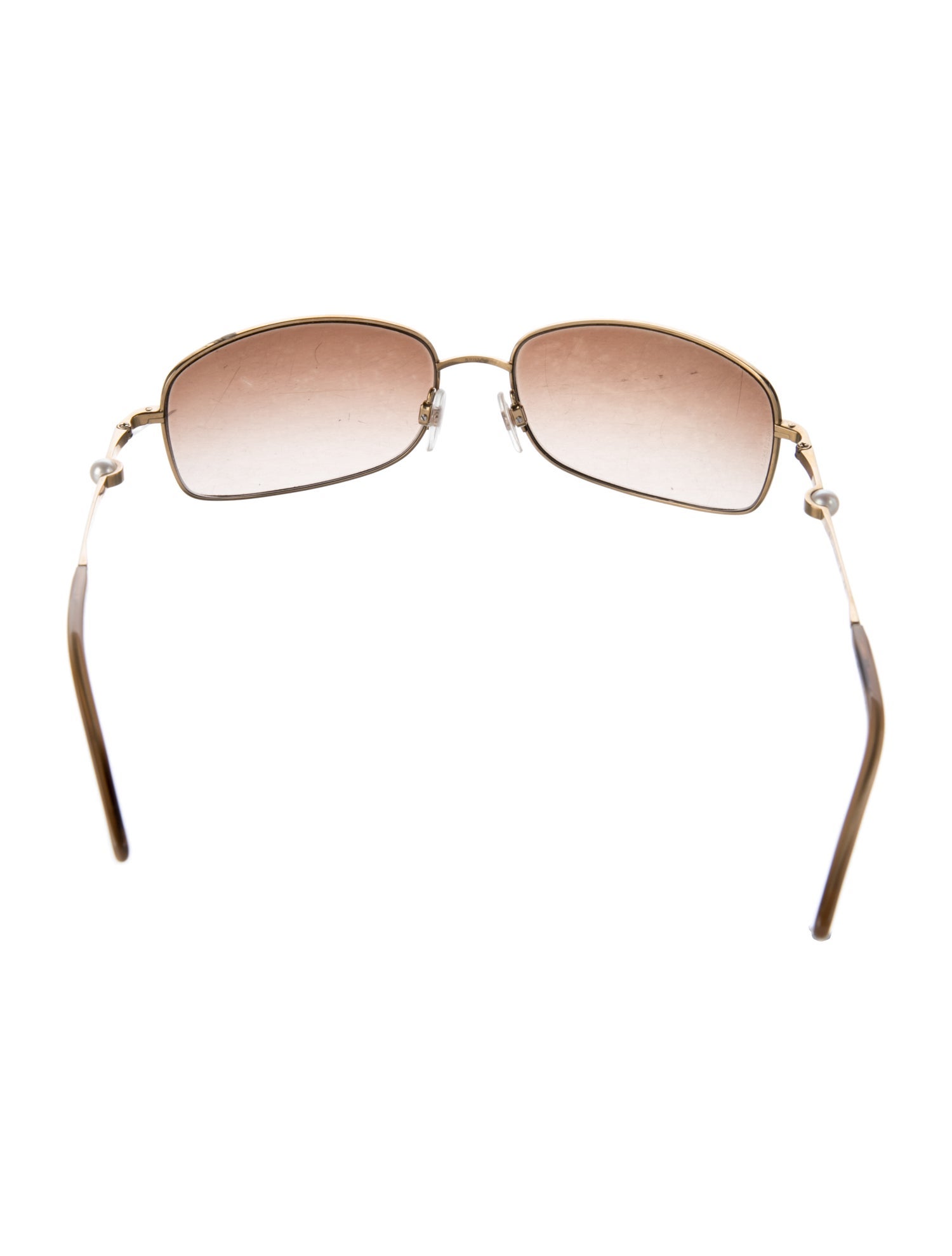 Chanel Faux Pearl Accents Square Sunglasses