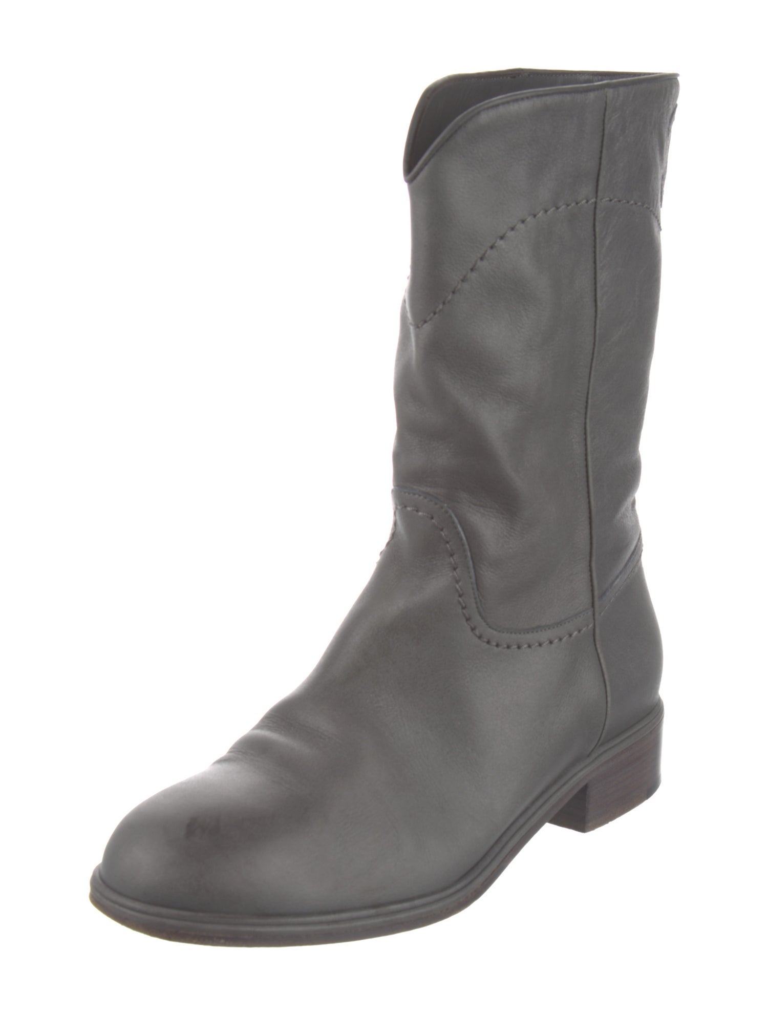 Chanel Interlocking CC Logo Leather Western Boots