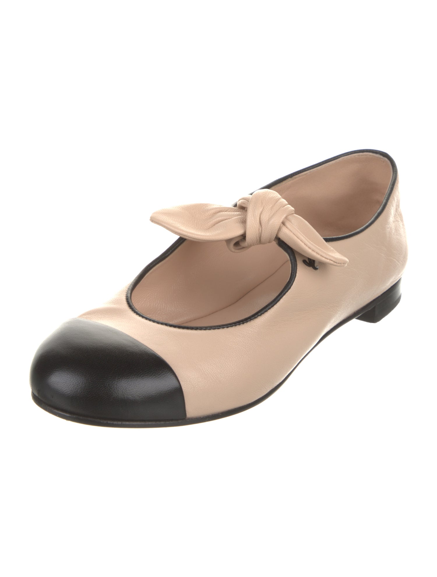 Chanel Interlocking CC Logo Lambskin Mary Jane Flats