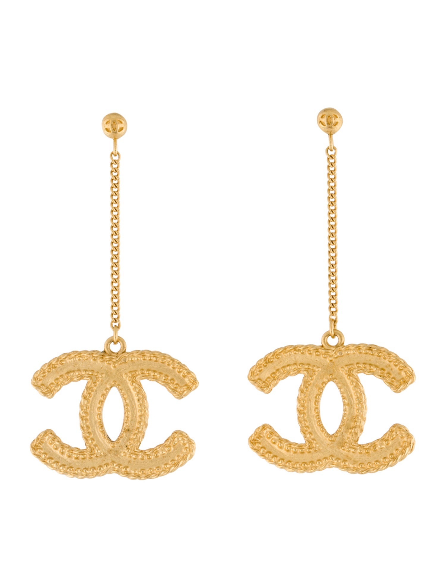 Chanel CC Drop Earrings