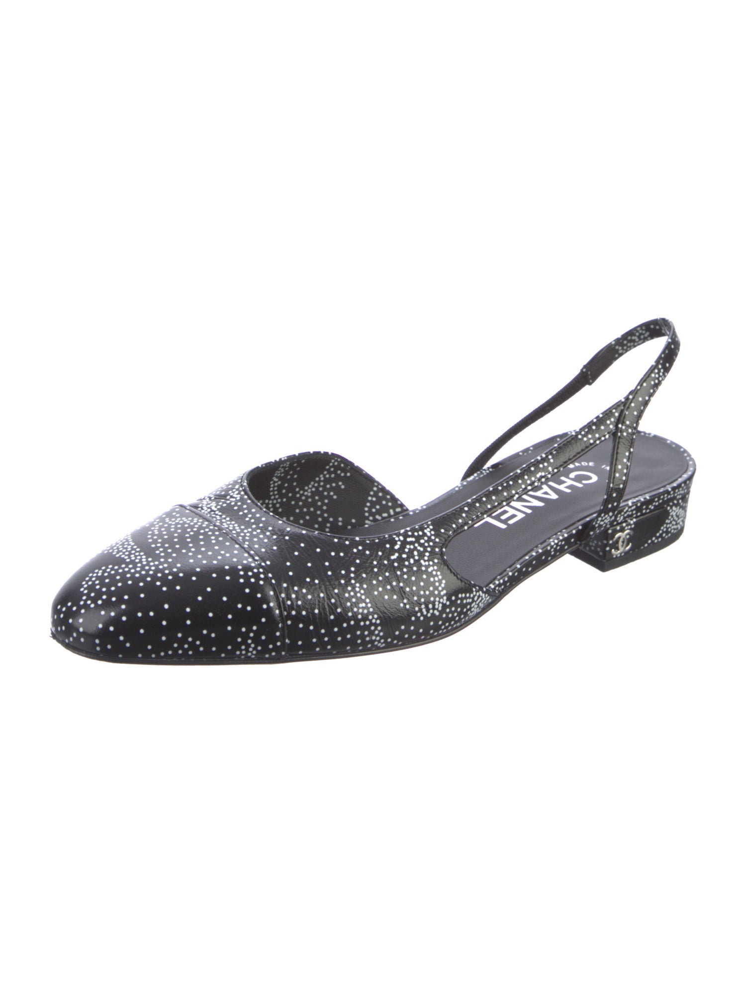 Chanel 2023 Interlocking CC Logo Slingback Flats