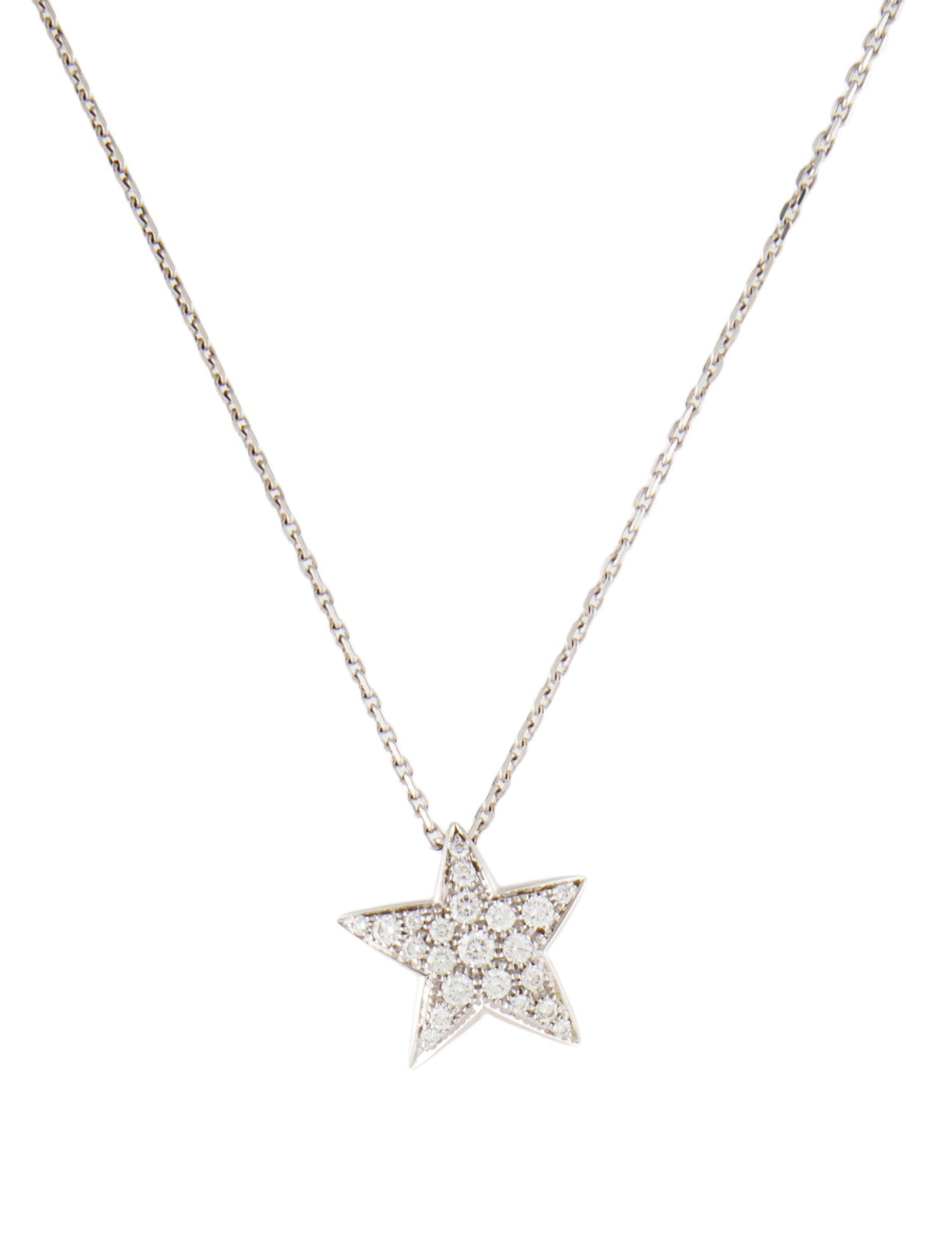 Chanel 18K Diamond Comète Geode Star Pendant Necklace