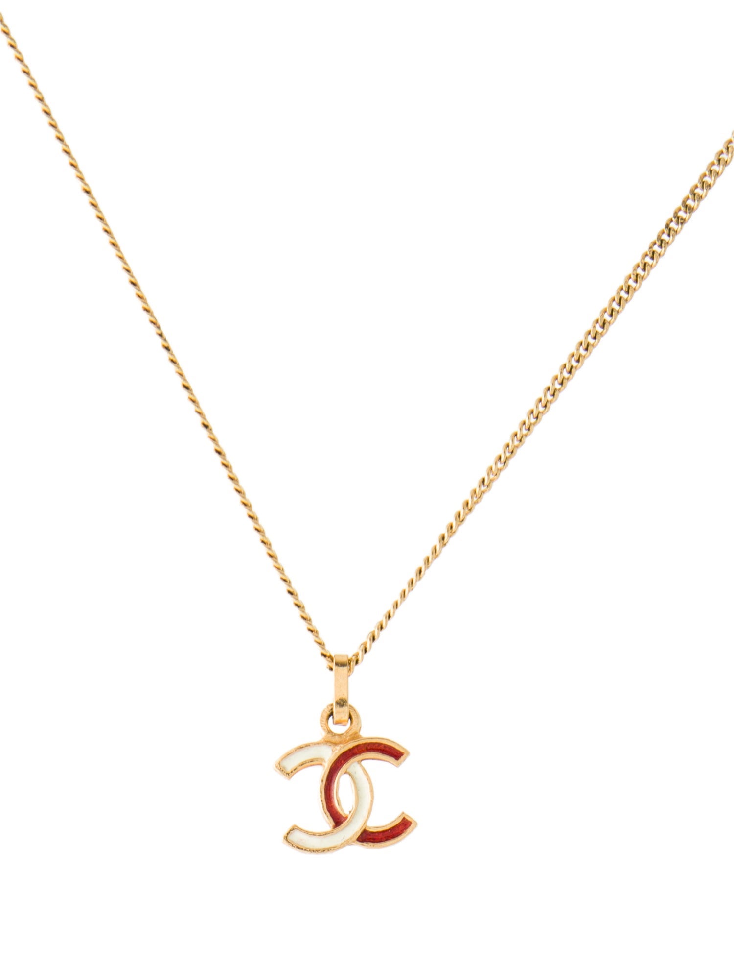 Chanel Vintage Enamel CC Pendant Necklace