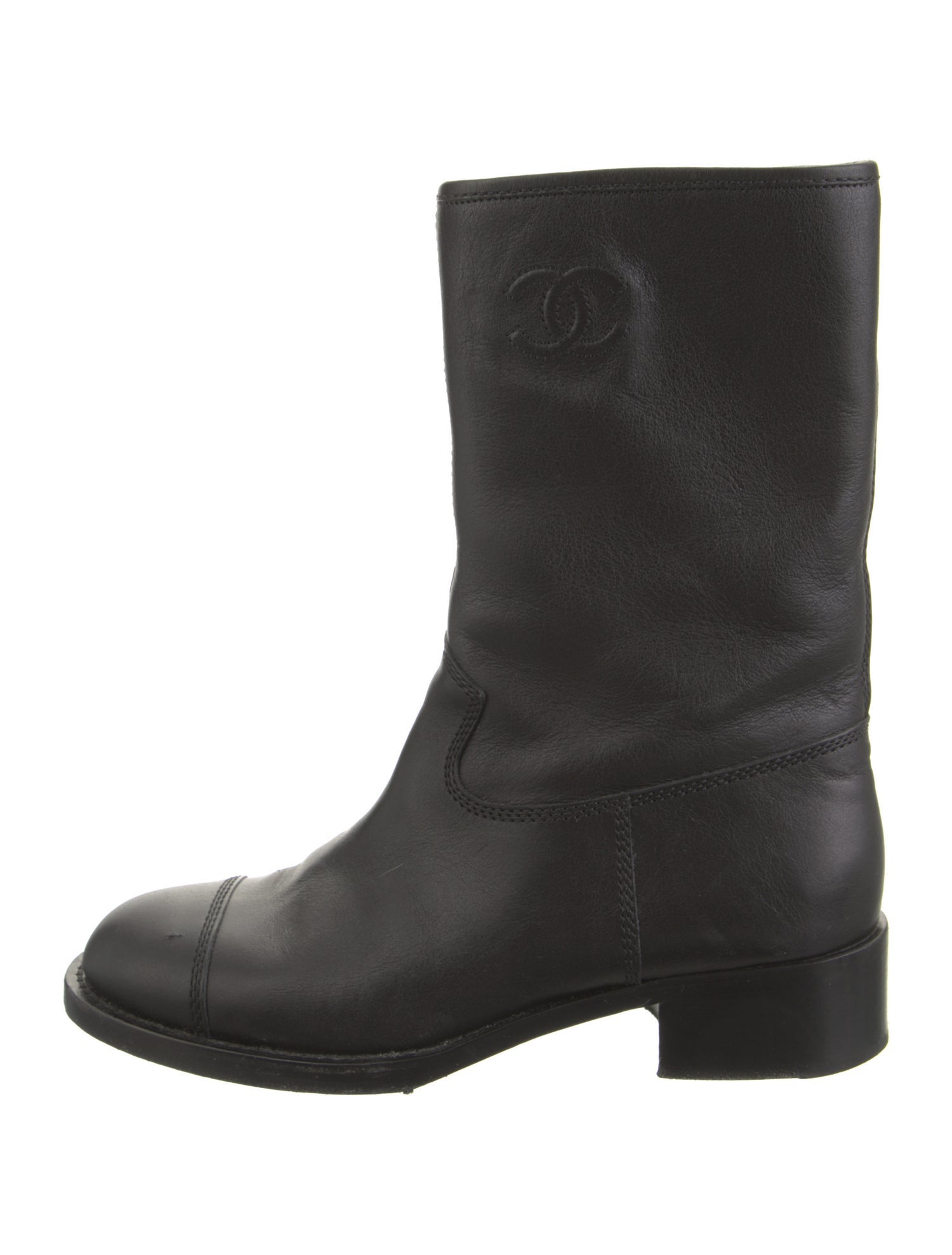 Chanel 2021 Interlocking CC Logo Moto Boots