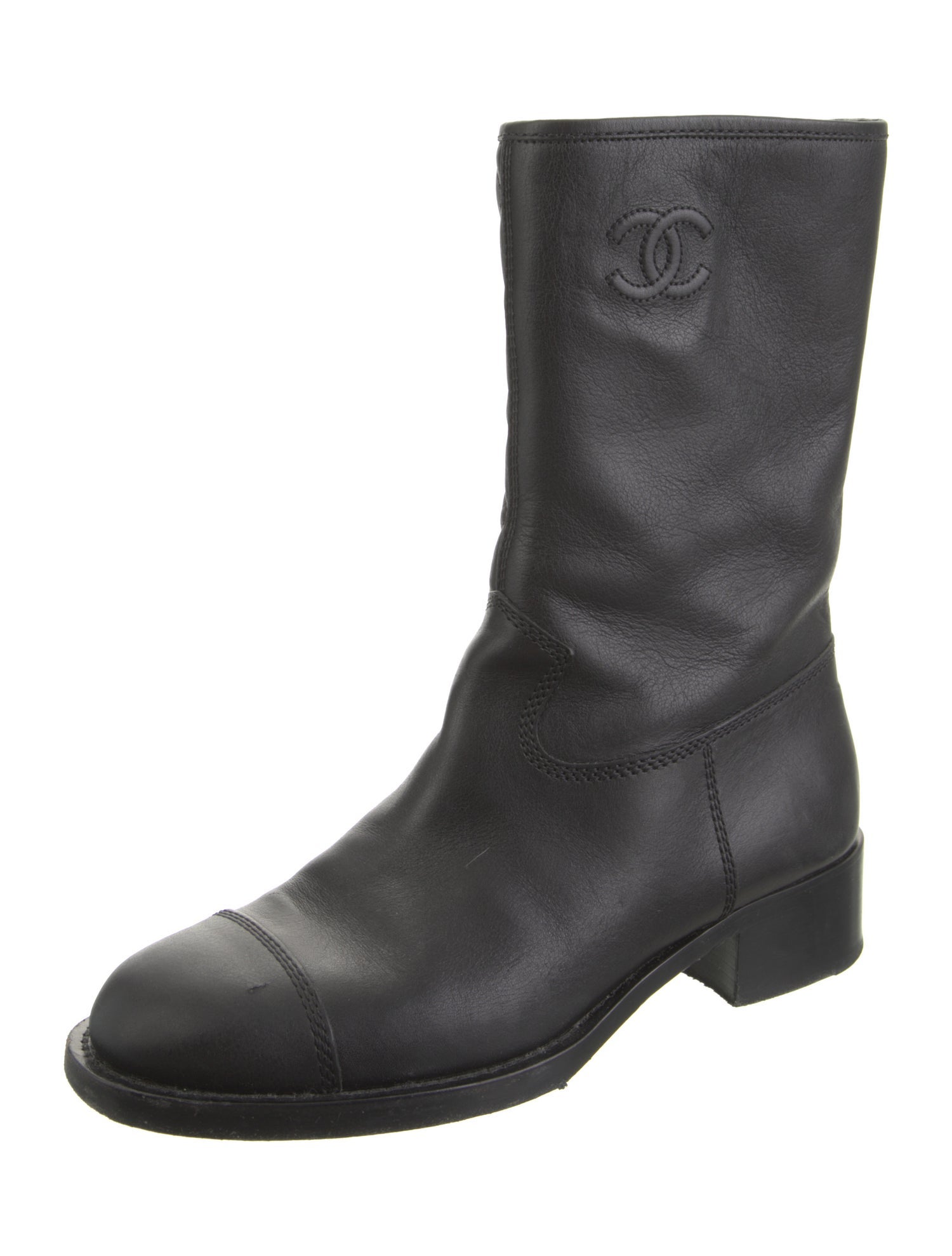 Chanel 2021 Interlocking CC Logo Moto Boots