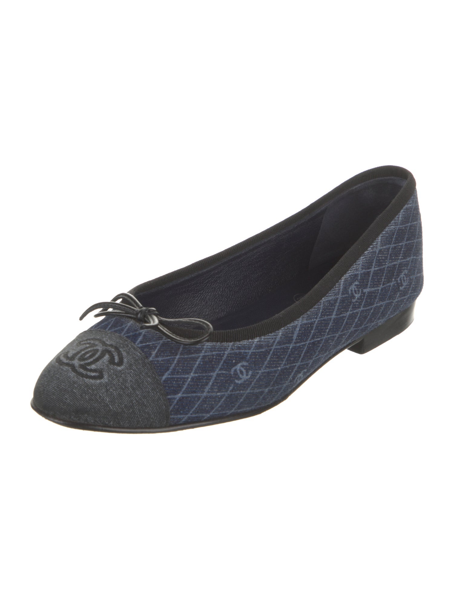 Chanel 2026 Interlocking CC Logo Ballet Flats - Blue Flats, Shoes