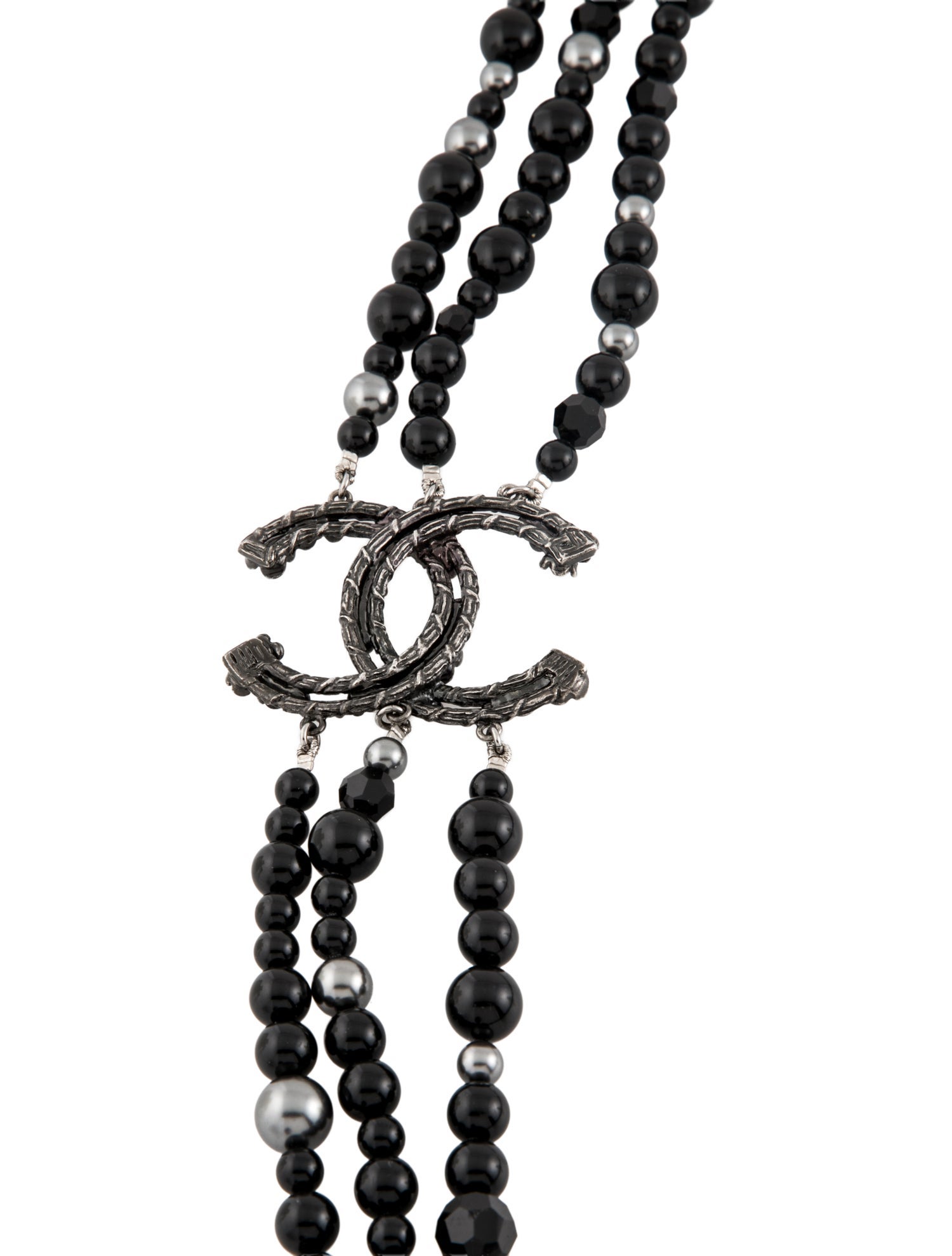 Chanel 2022 Faux Pearl, Strass & Resin CC Station Necklace
