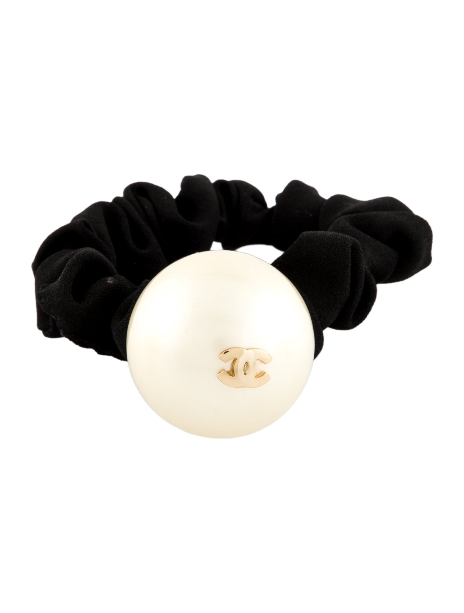 Chanel CC Faux Pearl Scrunchie