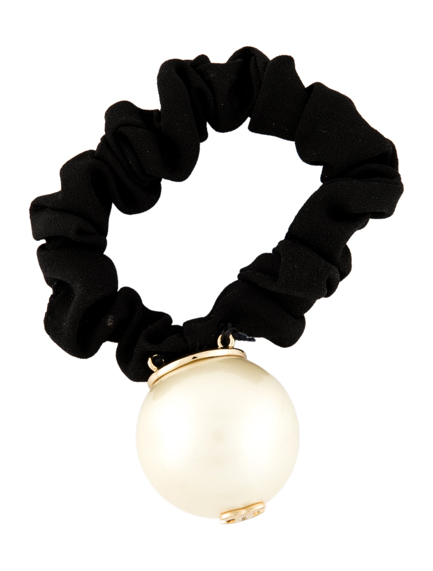 Chanel CC Faux Pearl Scrunchie