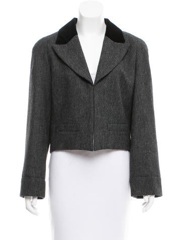 Chanel Wool Velvet Collar Jacket