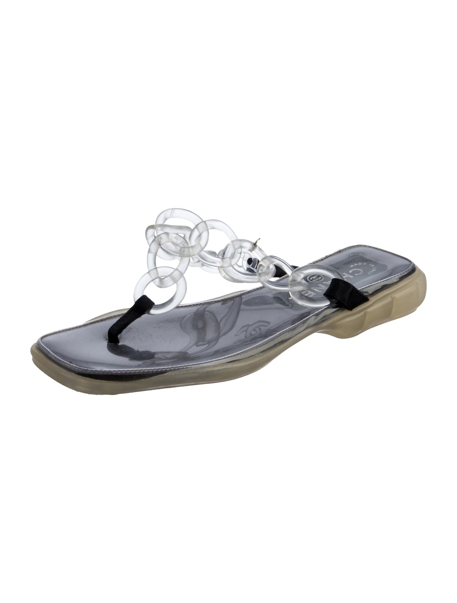 Chanel 2003 Interlocking CC Logo Flip Flops