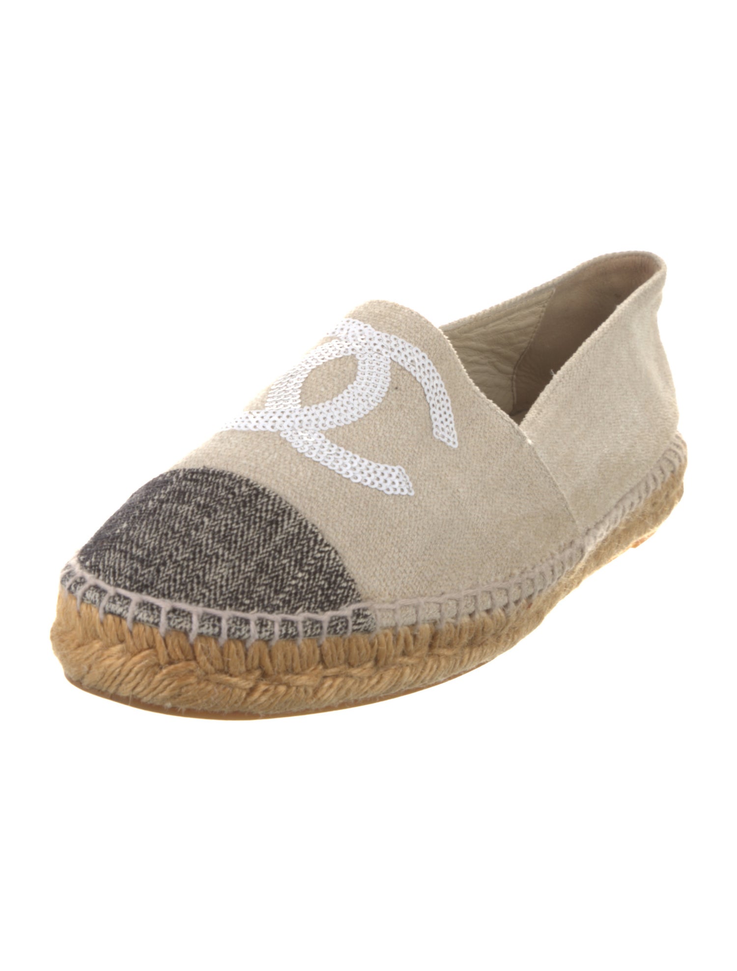 Chanel Interlocking CC Logo Canvas Espadrilles