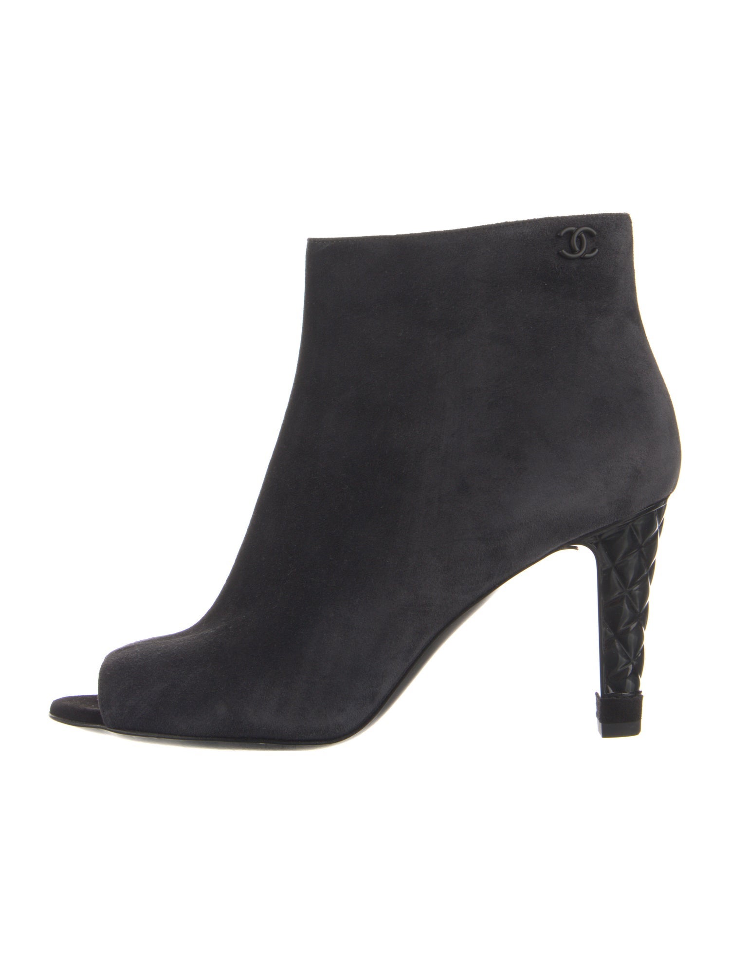 Chanel Interlocking CC Logo Suede Mules