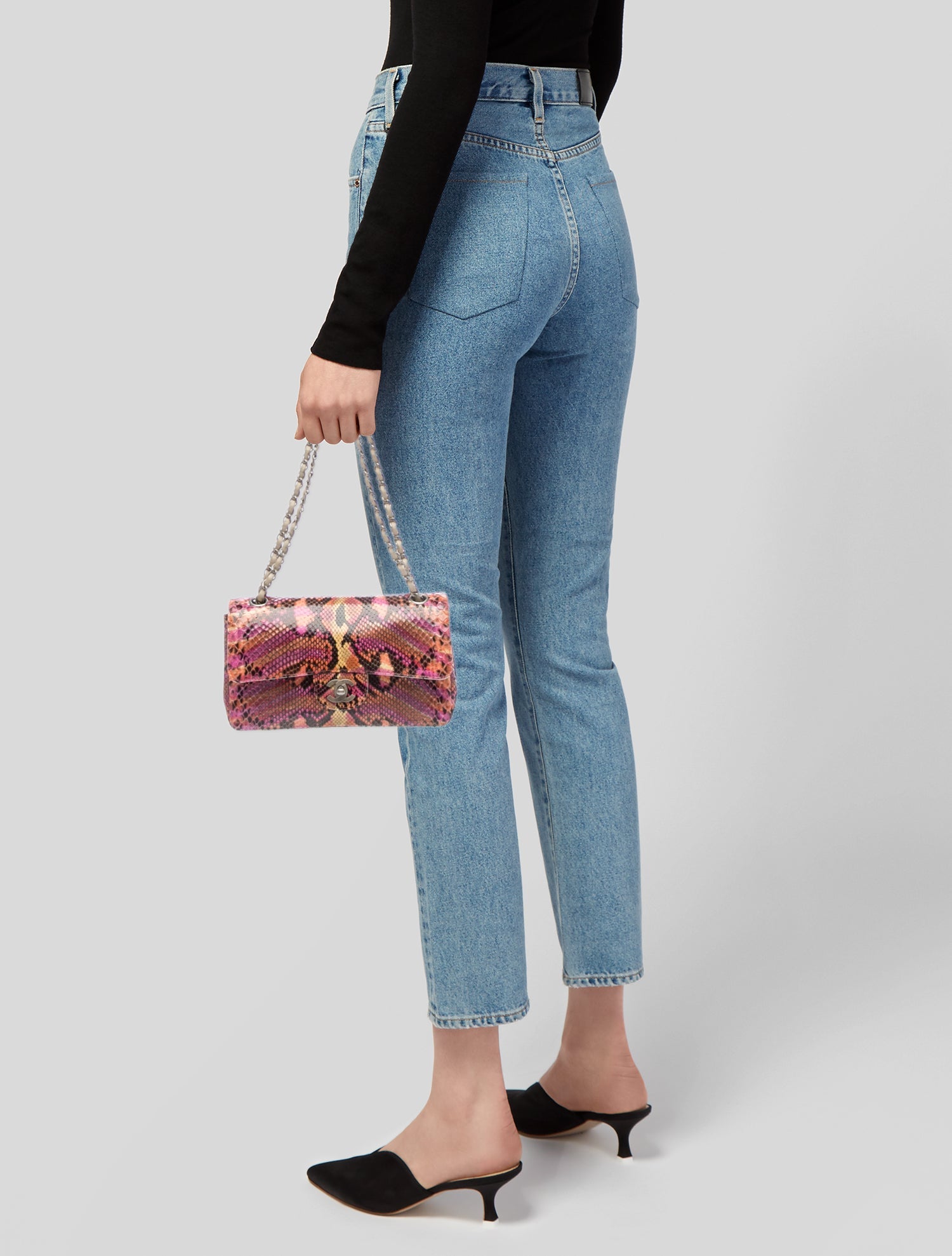 Chanel Classic Small Python Double Flap Bag