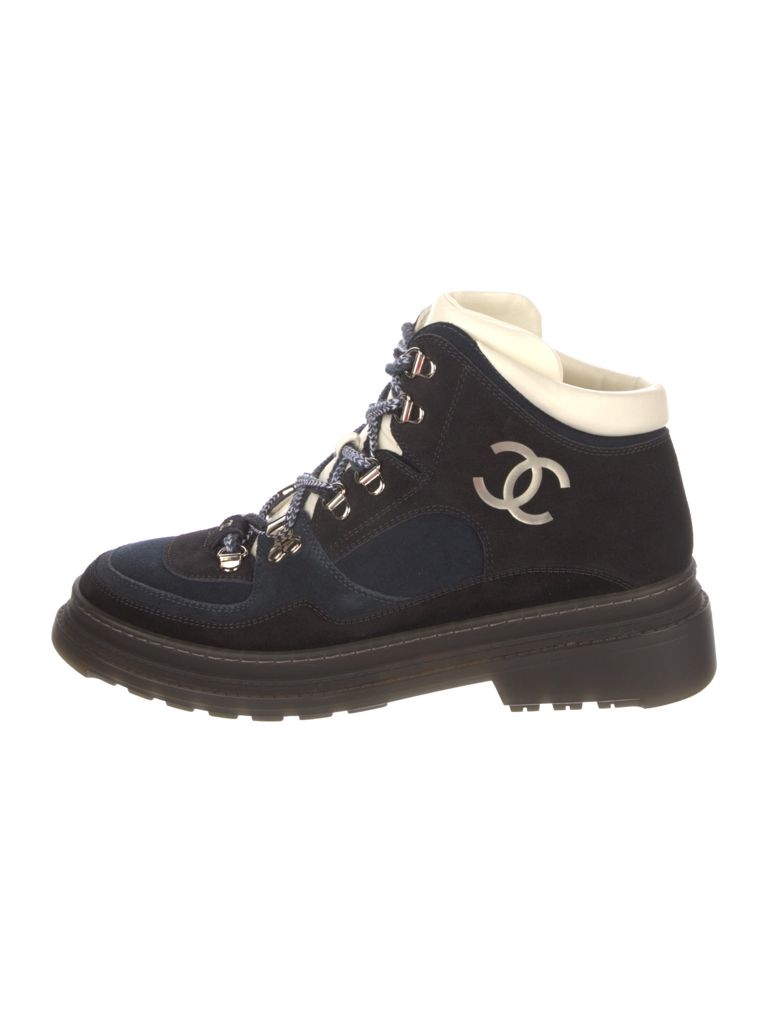 Chanel Interlocking CC Logo Suede Hiking Boots