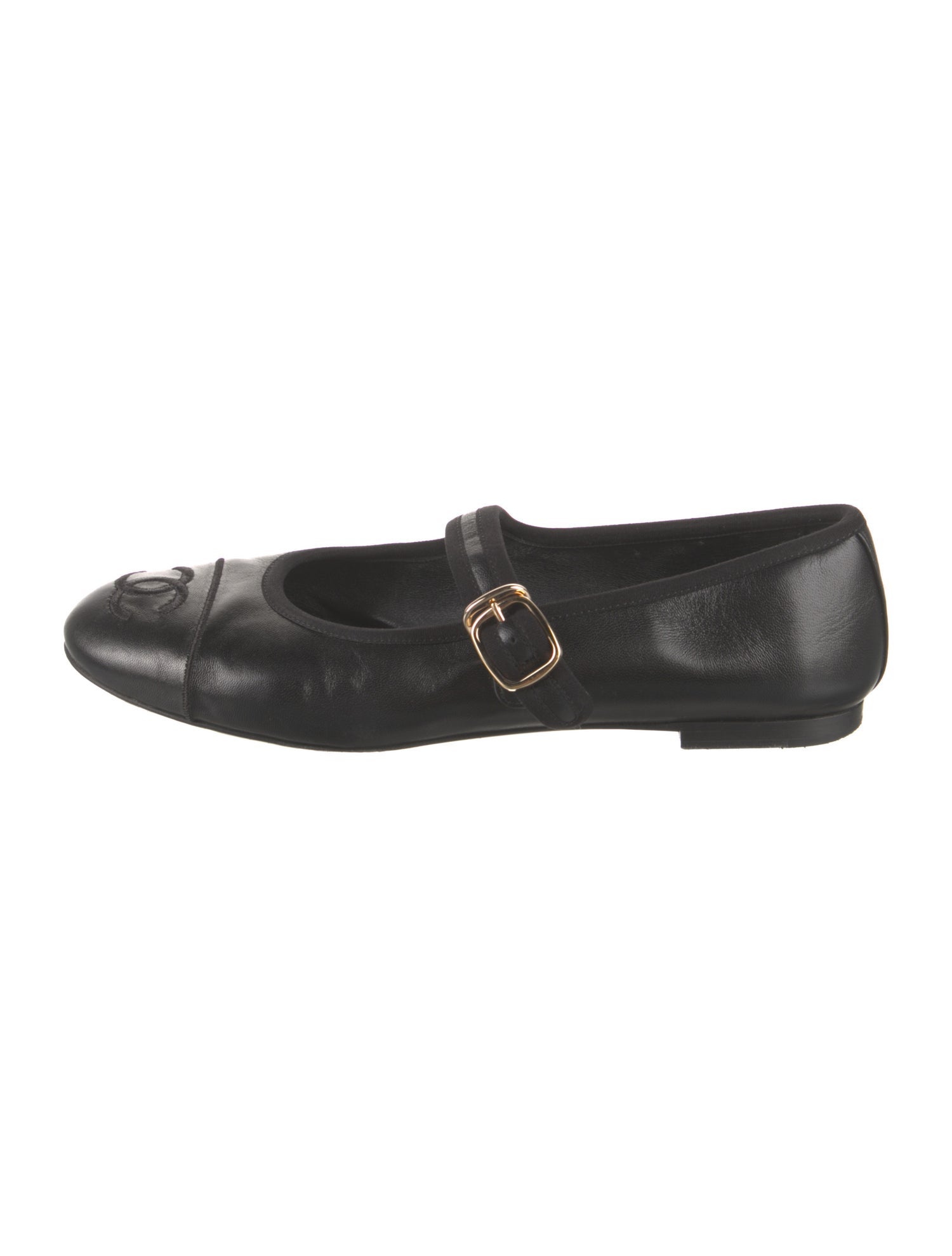 Chanel Interlocking CC Logo Leather Flats