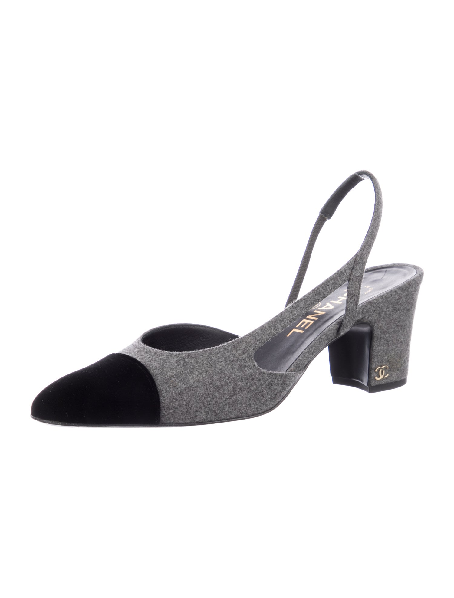 Chanel Interlocking CC Logo Slingback Pumps
