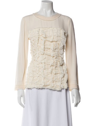 Pre-owned Chanel 2013 Silk Blouse In Neutral