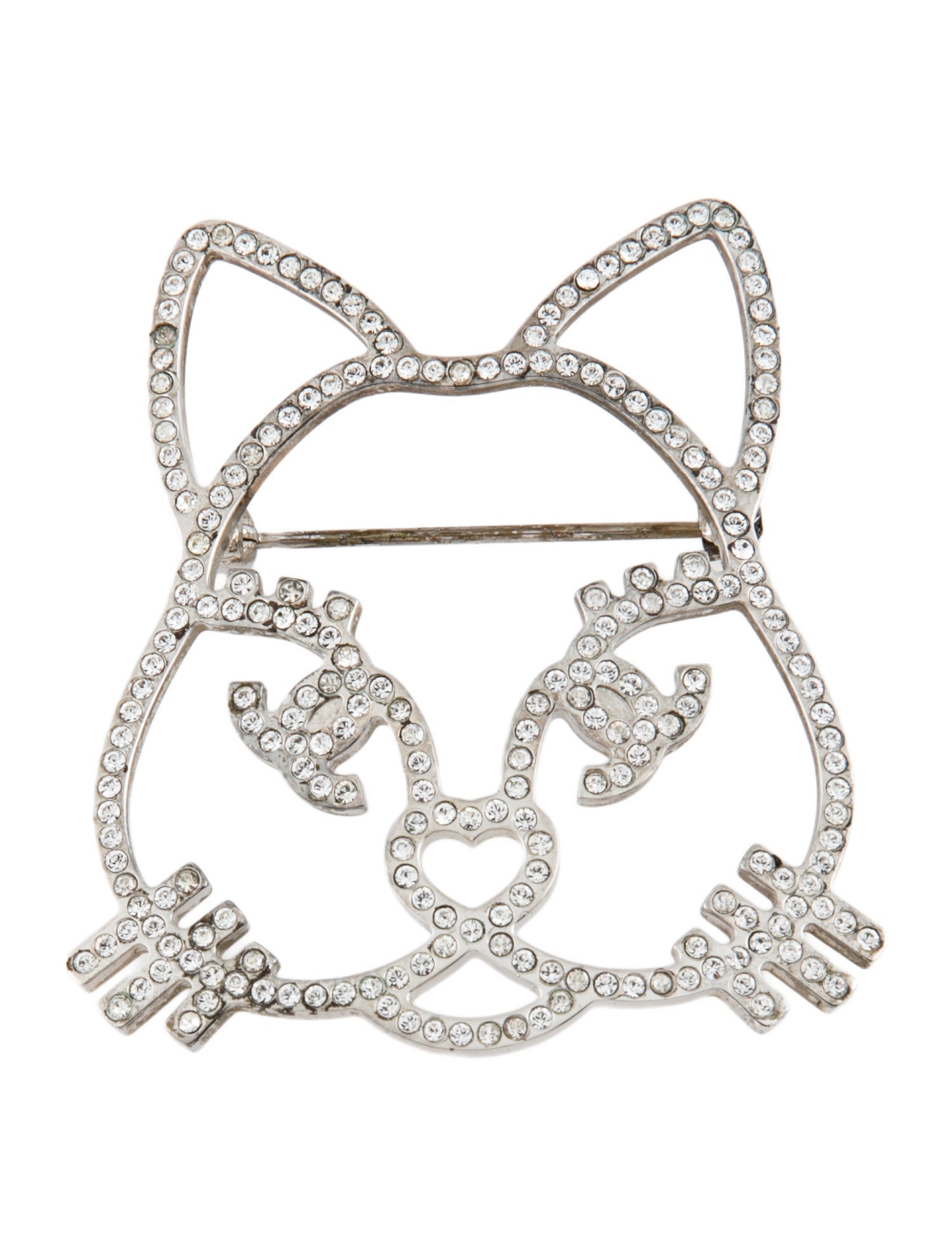 Chanel Strass Cat Brooch