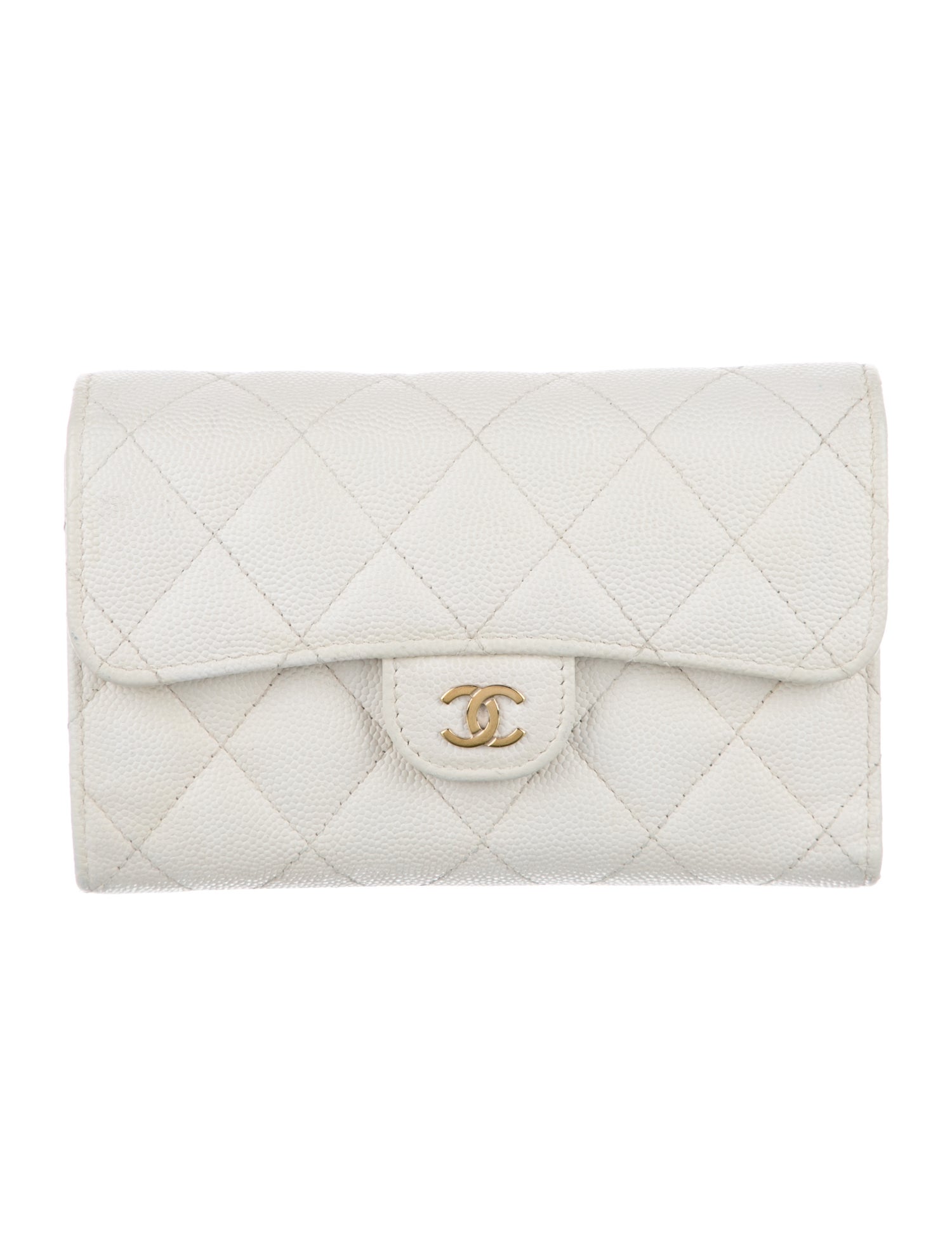 Chanel Medium Flap Interlocking CC Logo Trifold Wallet