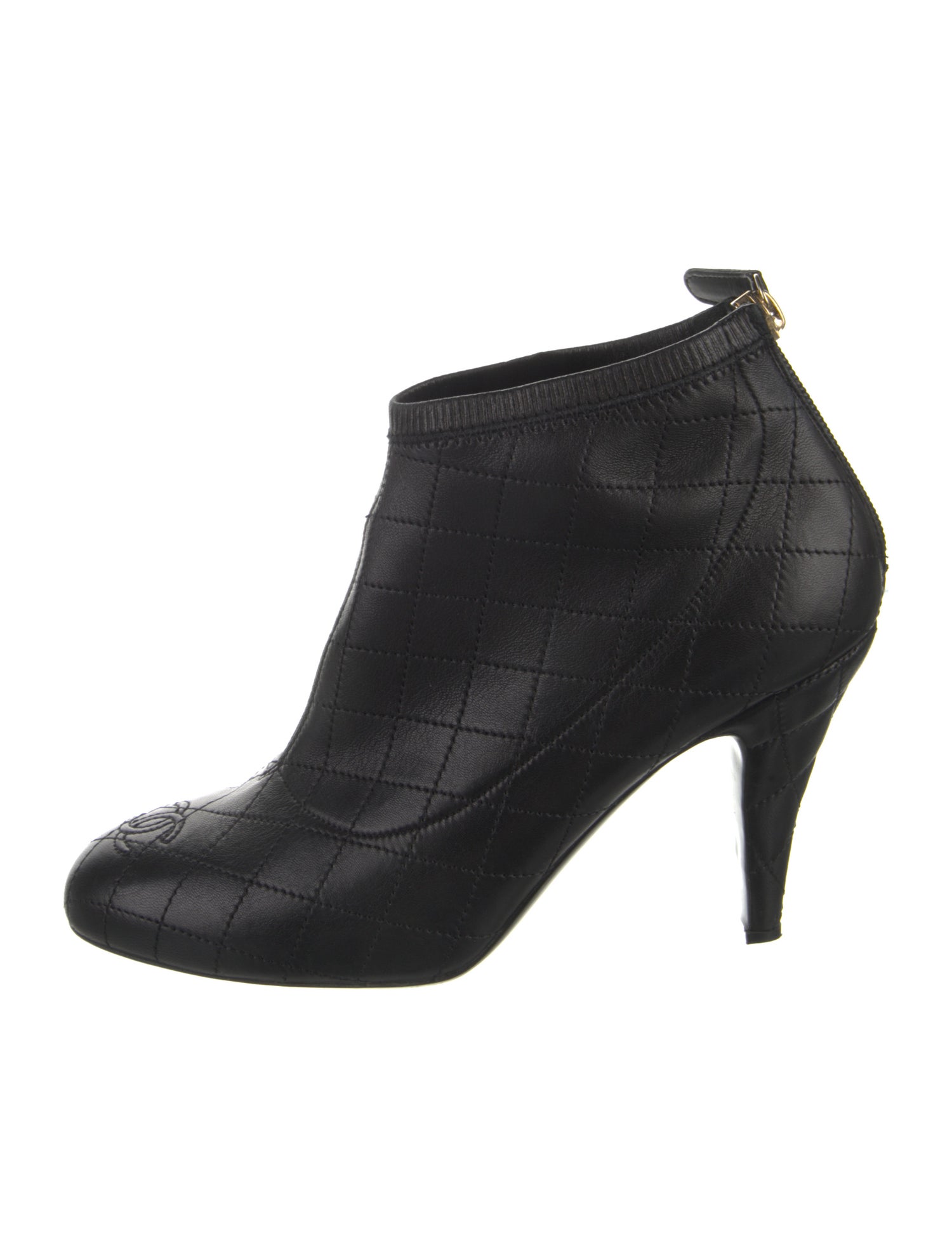 Chanel Interlocking CC Logo Leather Boots