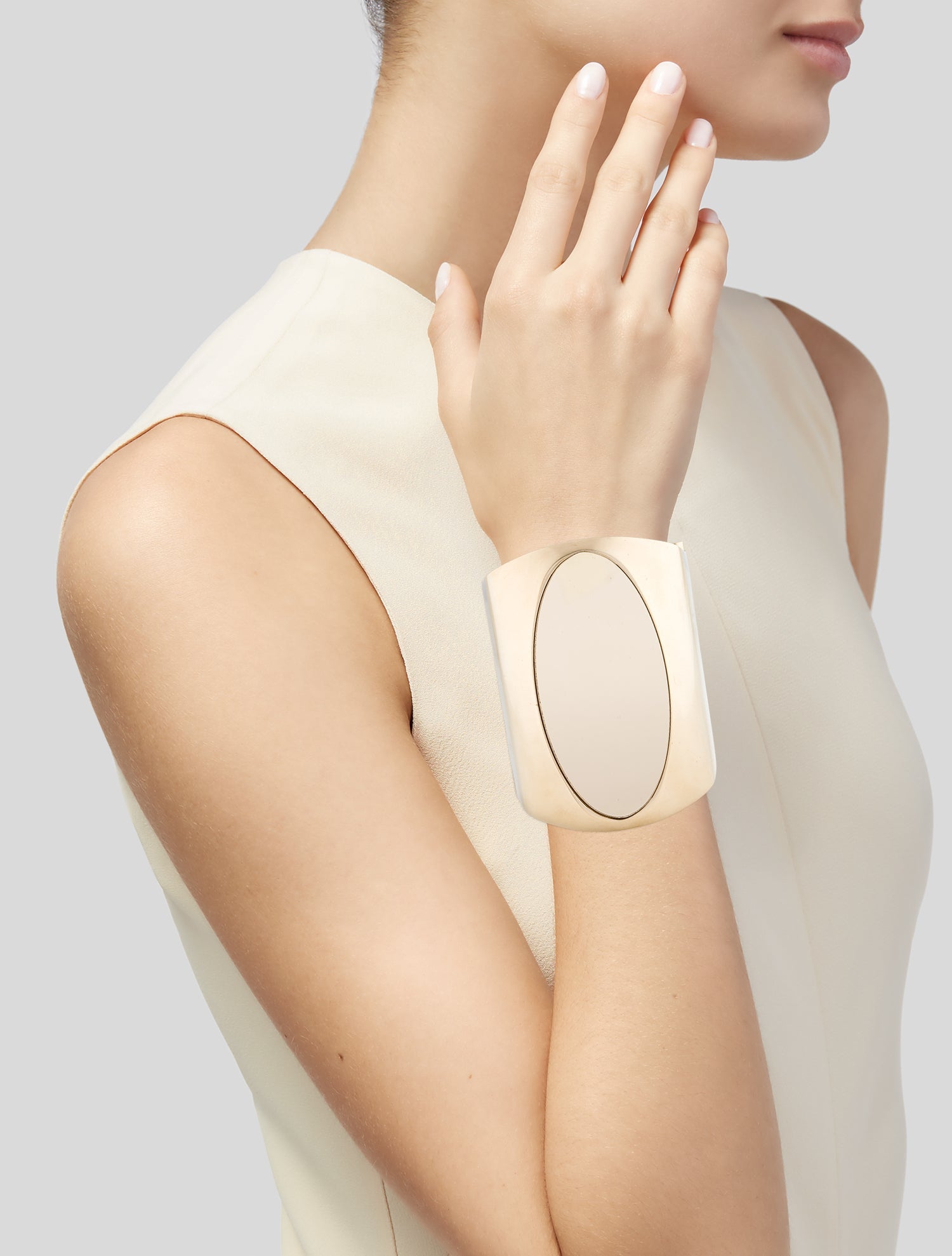 Chanel CC Logo Wide Mirror Cuff