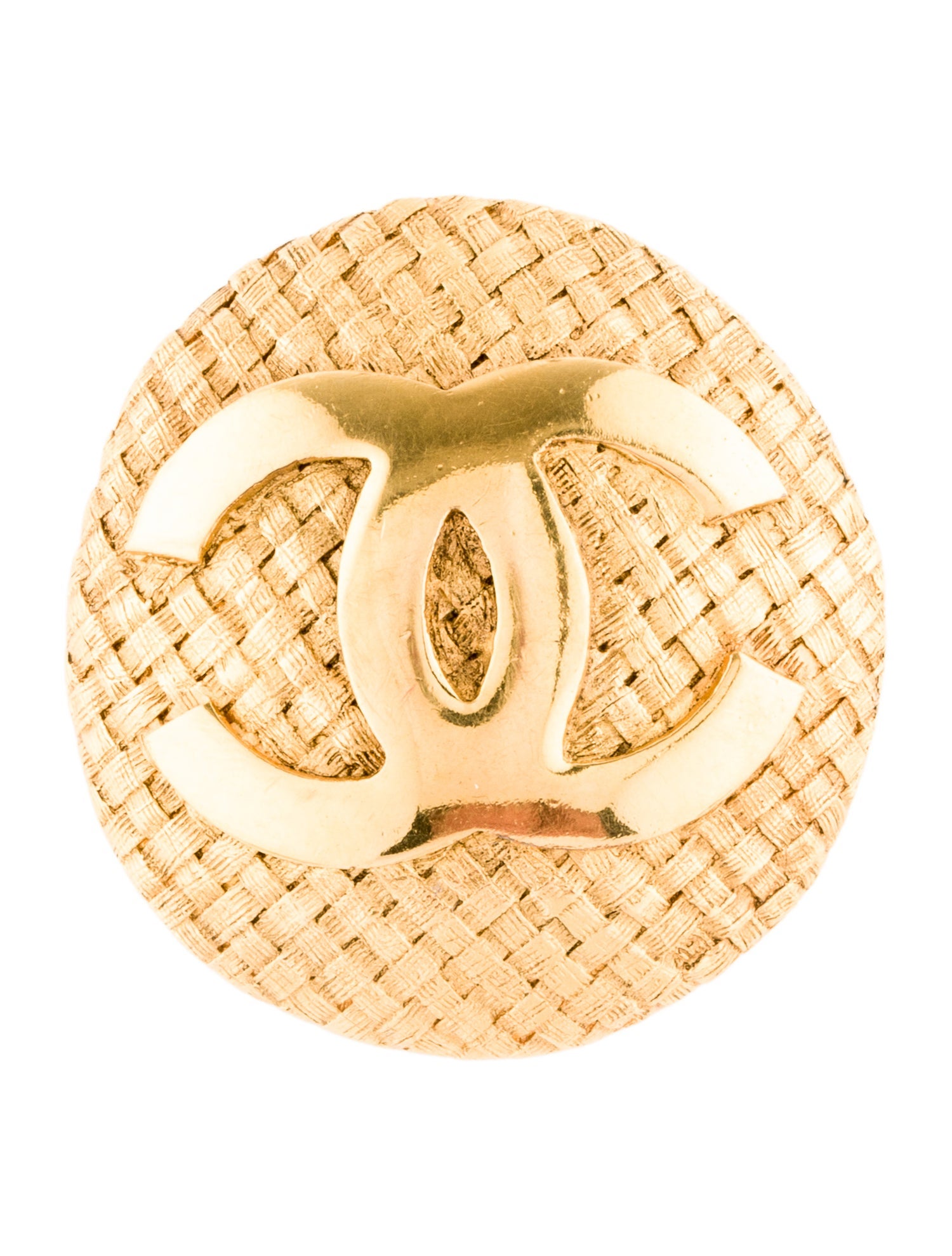 Chanel Vintage Woven CC Brooch