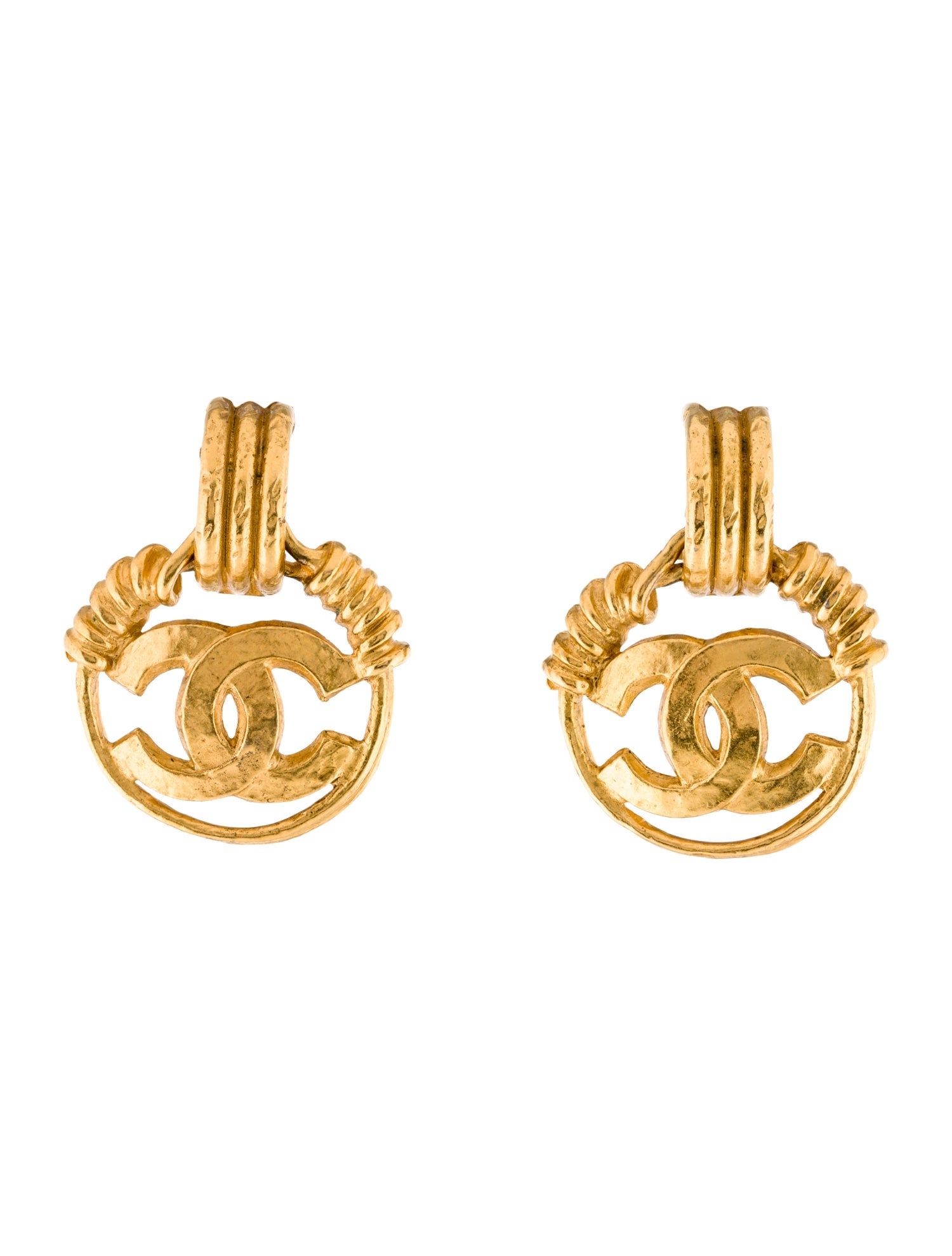 Chanel Vintage CC Drop Clip-On Earrings