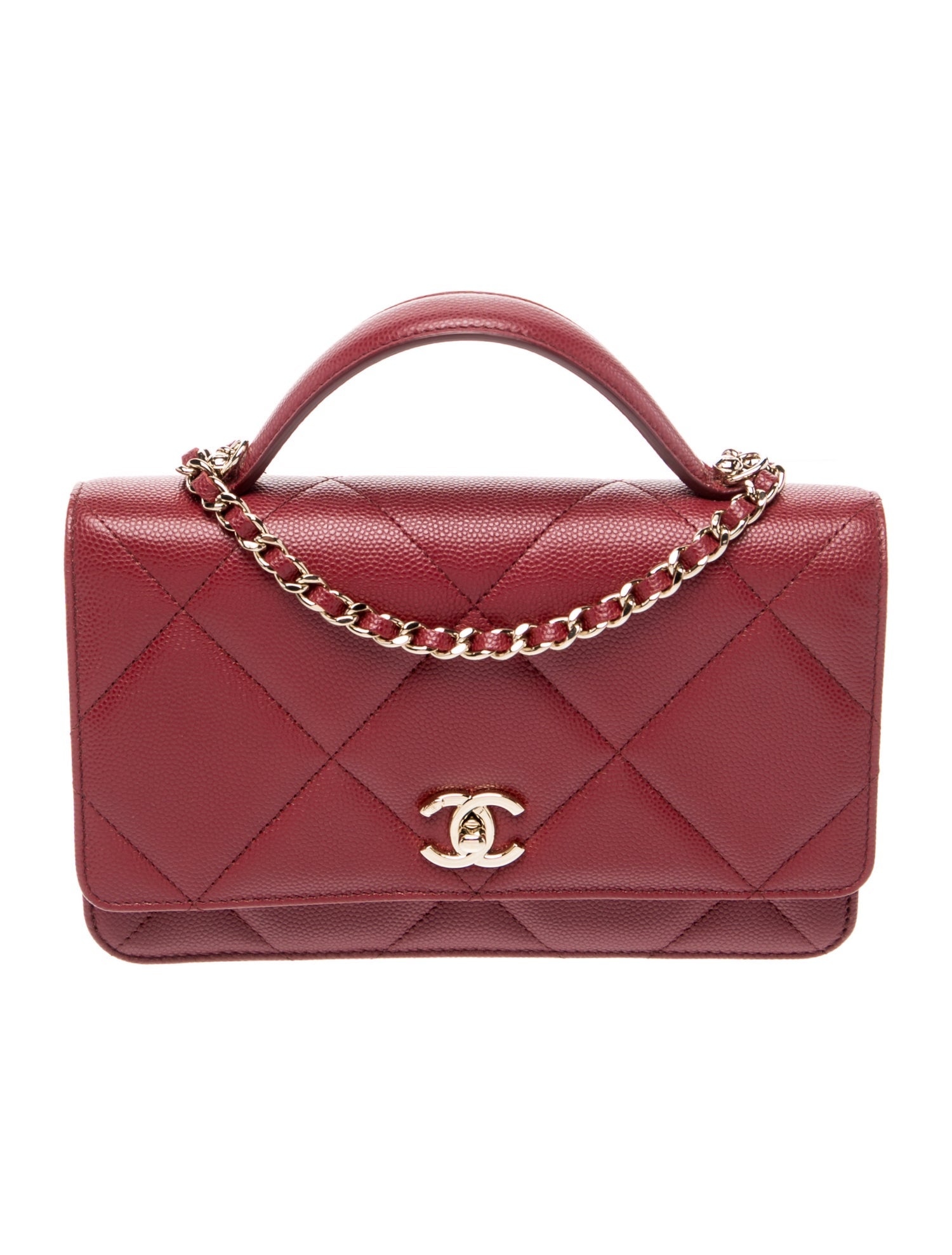 Chanel 2025 Top Handle Wallet On Chain w/Tags - Red Crossbody Bags