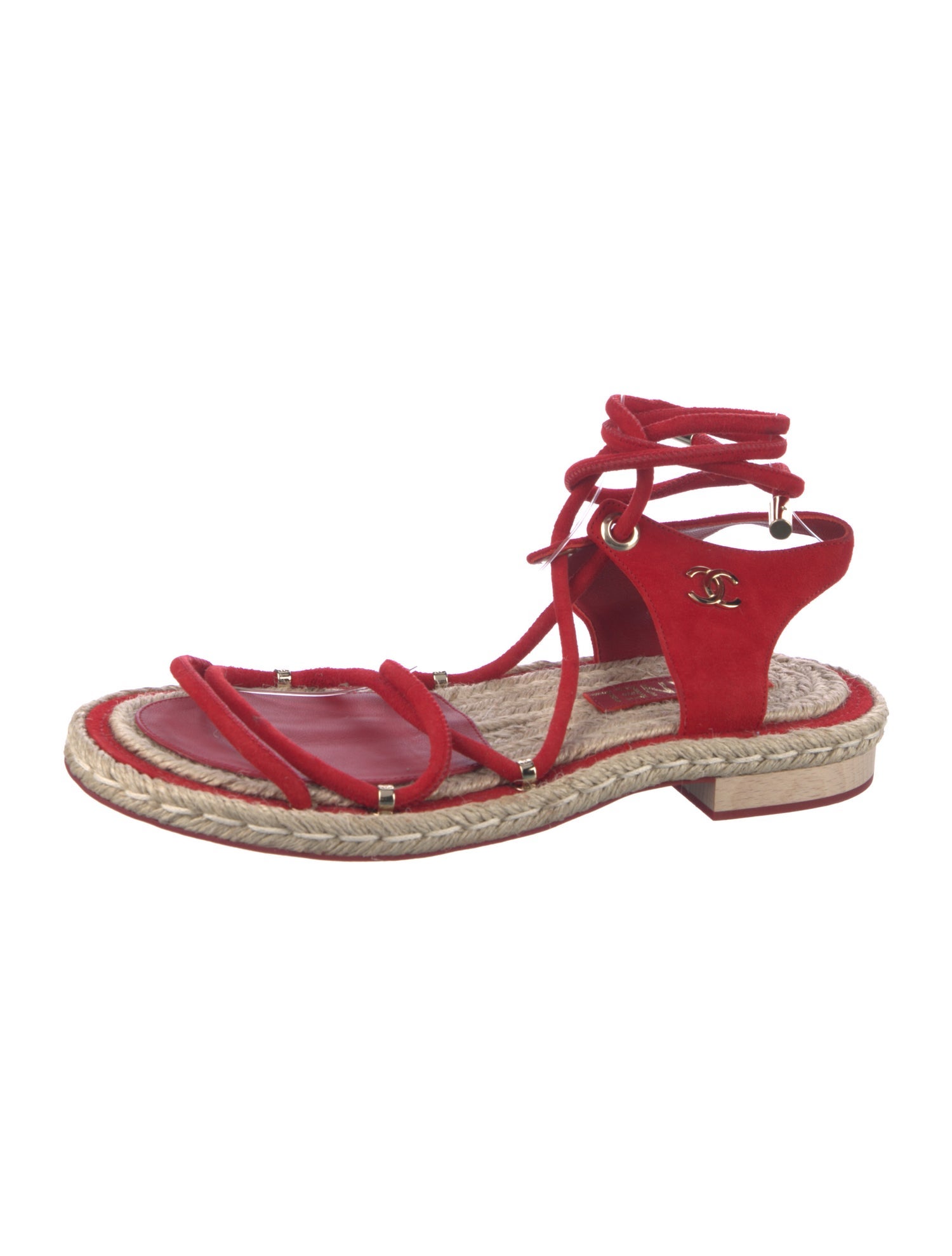 Chanel Interlocking CC Logo Suede Espadrilles