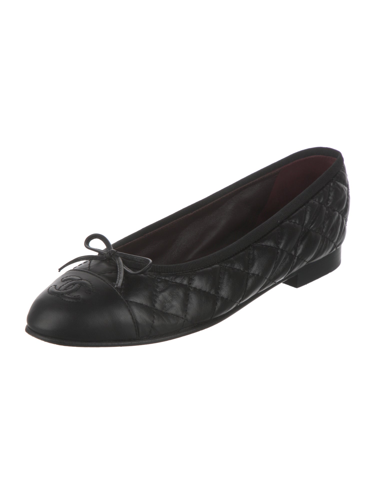 Chanel Interlocking CC Logo Calfskin Ballet Flats