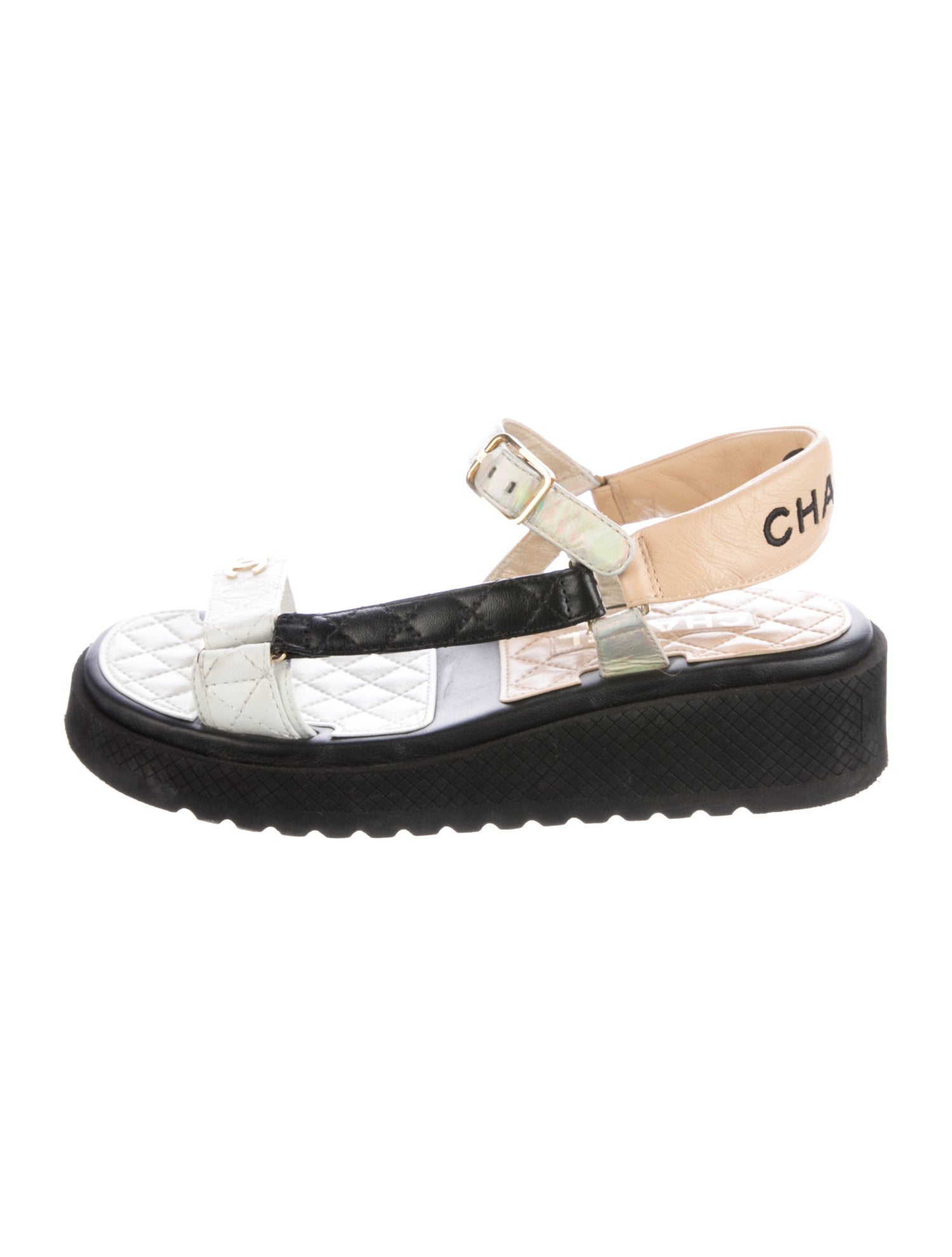 Chanel Interlocking CC Logo Lambskin Espadrilles