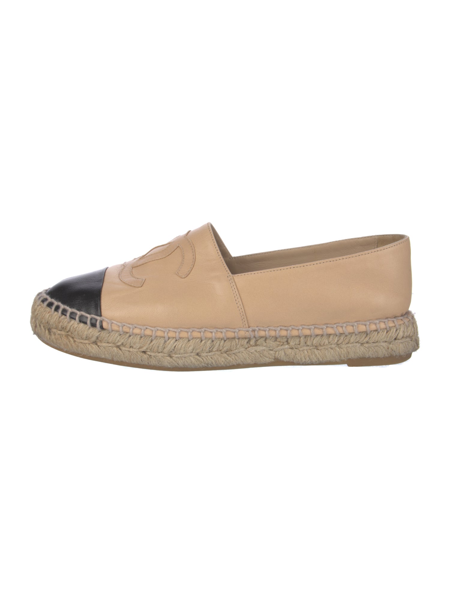 Chanel Interlocking CC Logo Lambskin Espadrilles