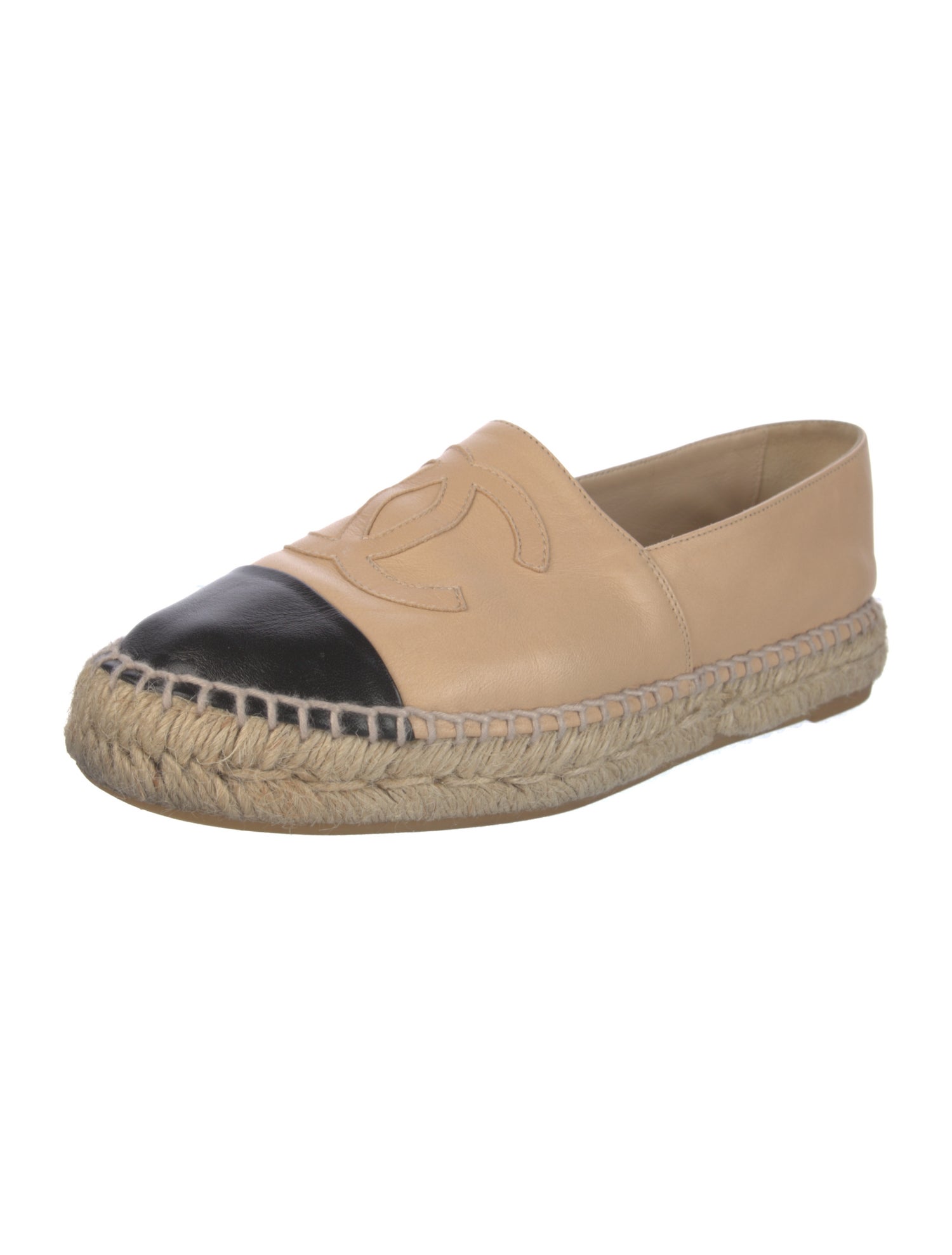Chanel Interlocking CC Logo Lambskin Espadrilles