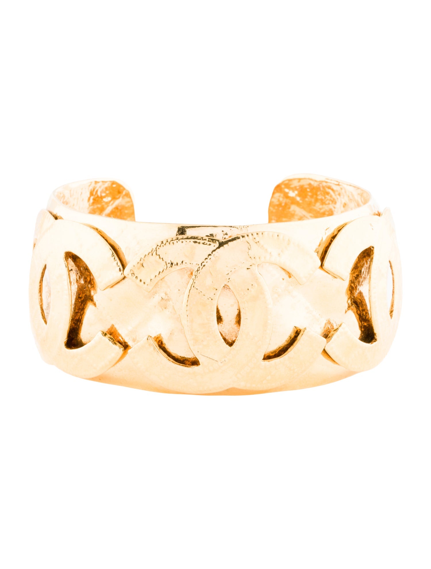 Chanel Vintage Quilted CC Cuff Bracelet