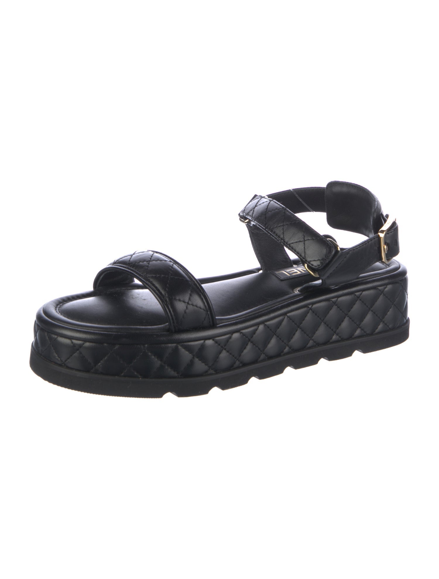 Chanel Interlocking CC Logo Lambskin Espadrilles
