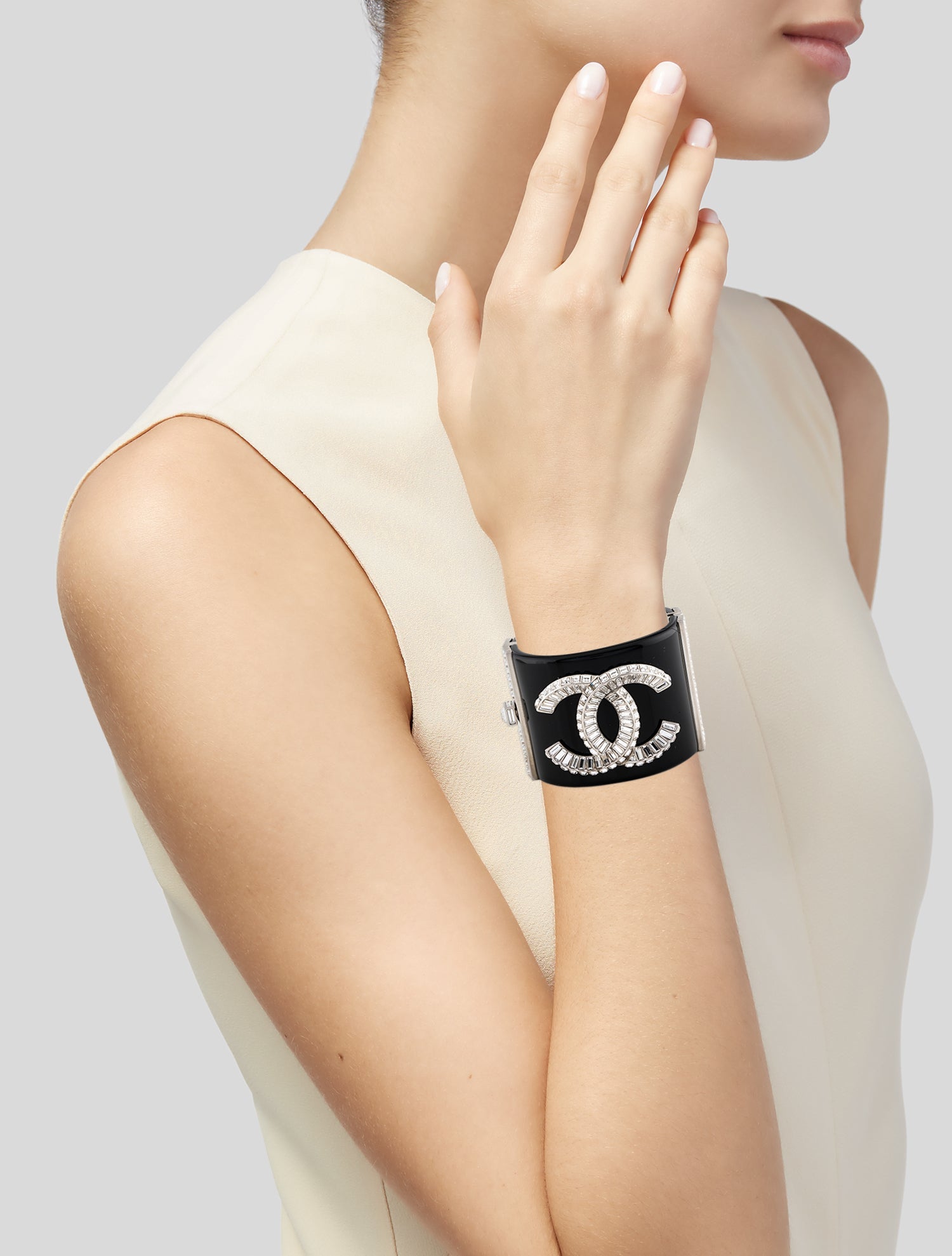 Chanel Resin & Strass CC Cuff