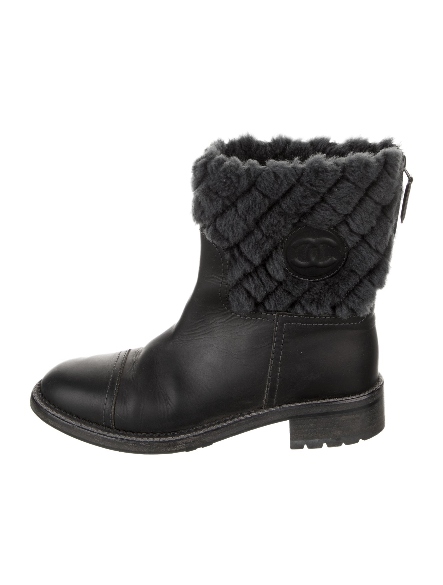 Chanel 2014 Interlocking CC Logo Boots