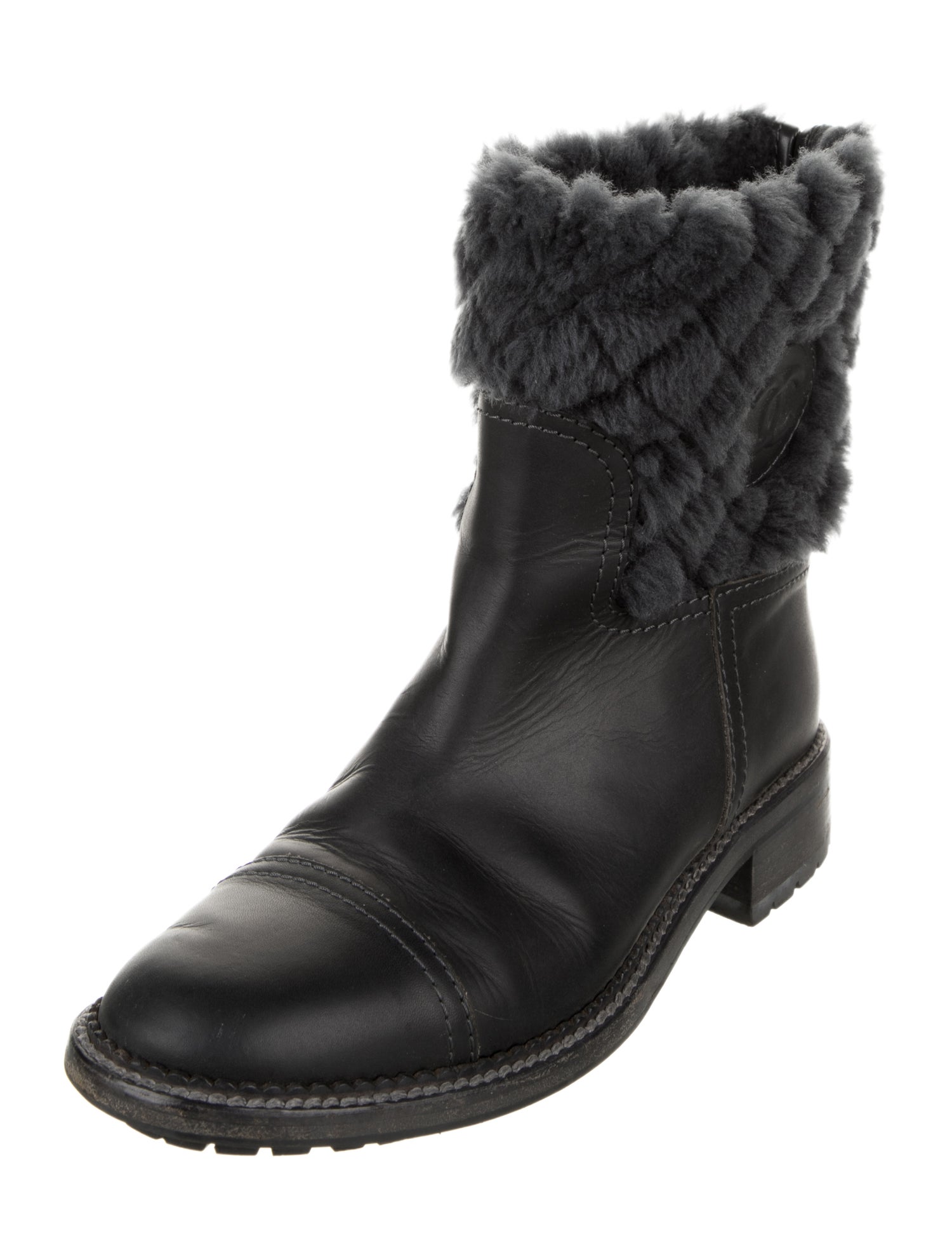 Chanel 2014 Interlocking CC Logo Boots