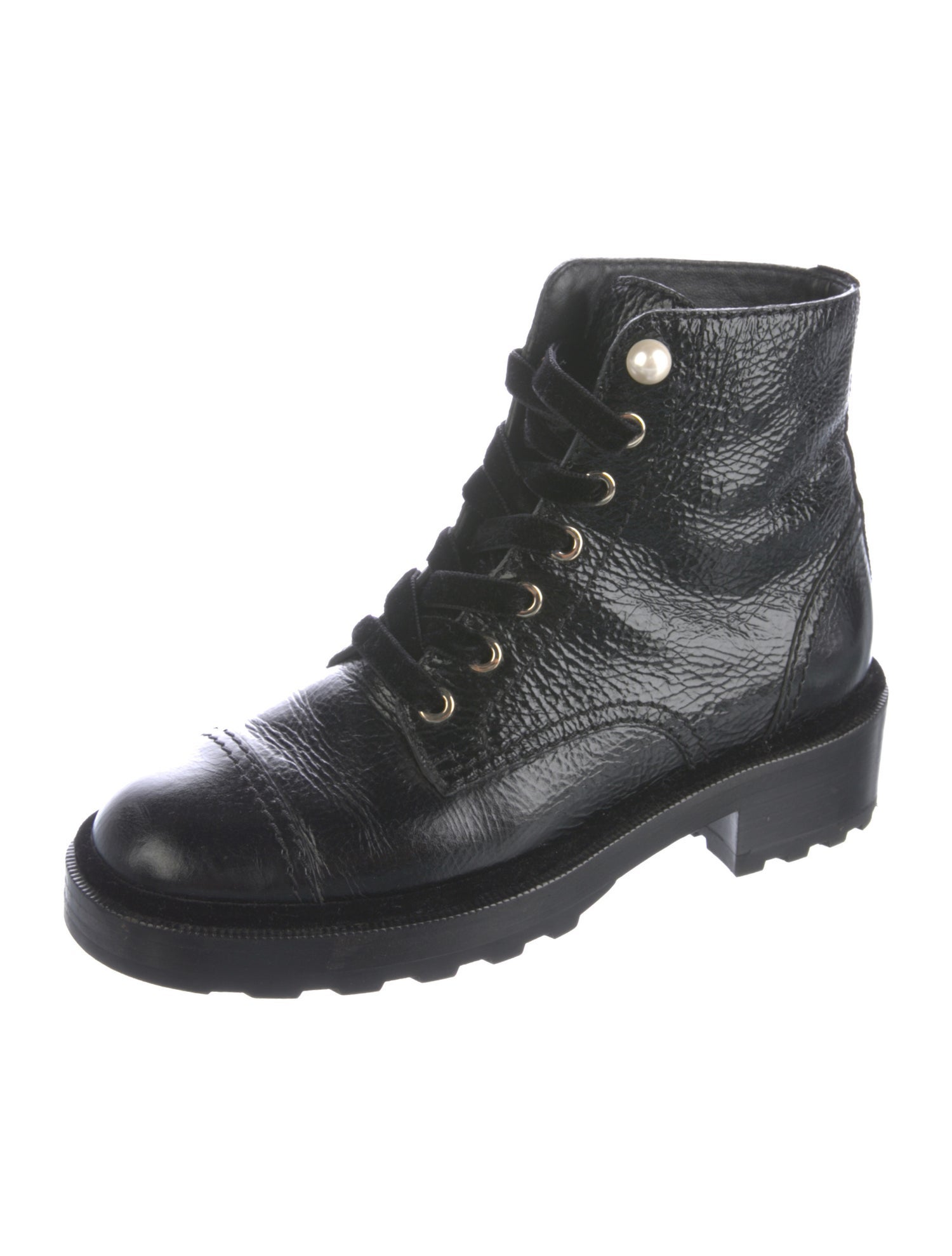 Chanel 2021 Interlocking CC Logo Combat Boots