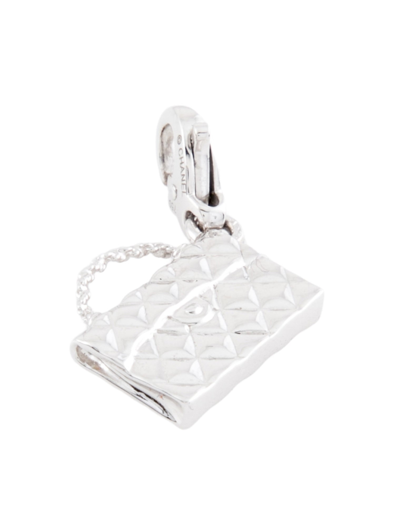 Chanel 18K Quilted Bag Charm