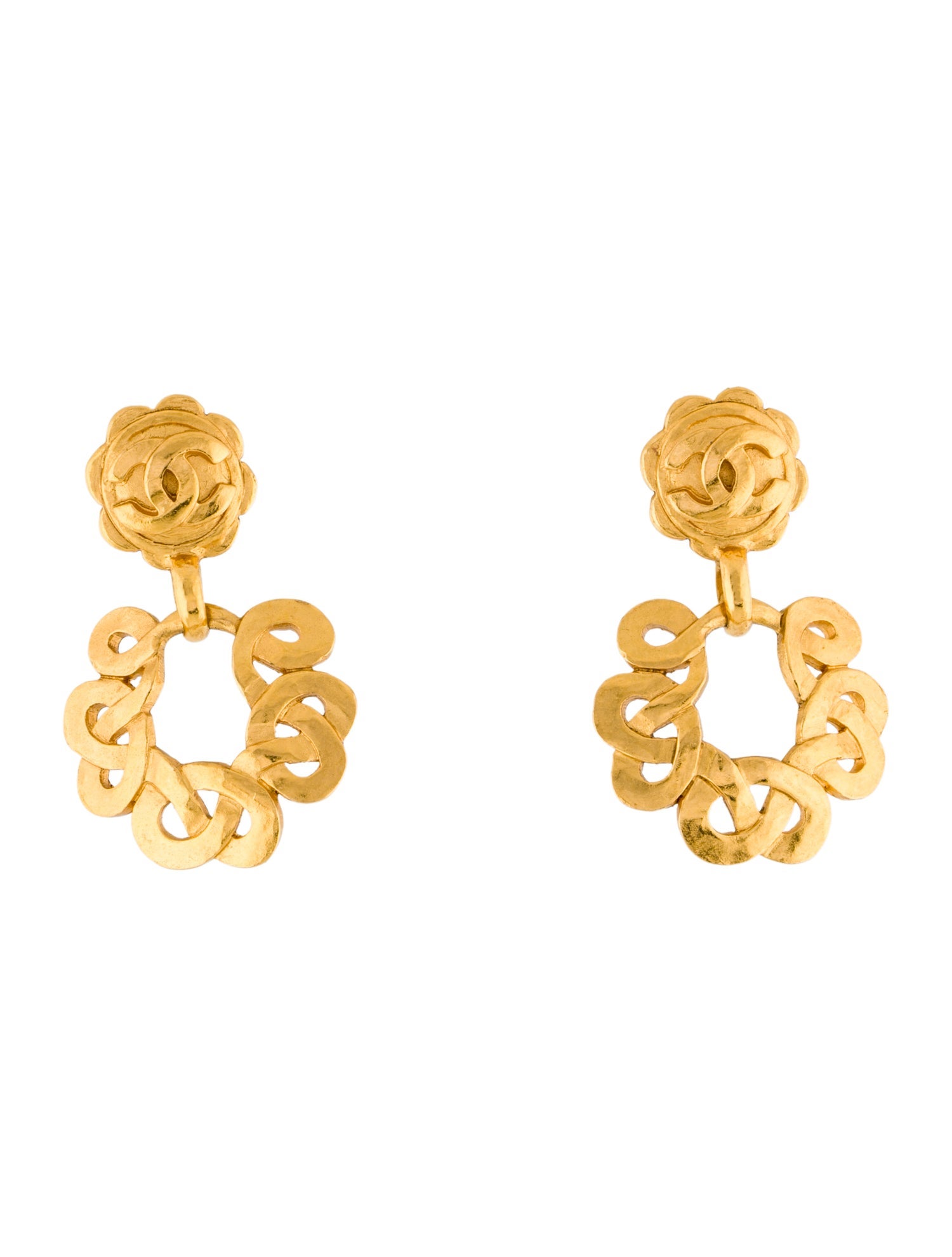 Chanel Vintage Knotted Drop Clip-On Earrings