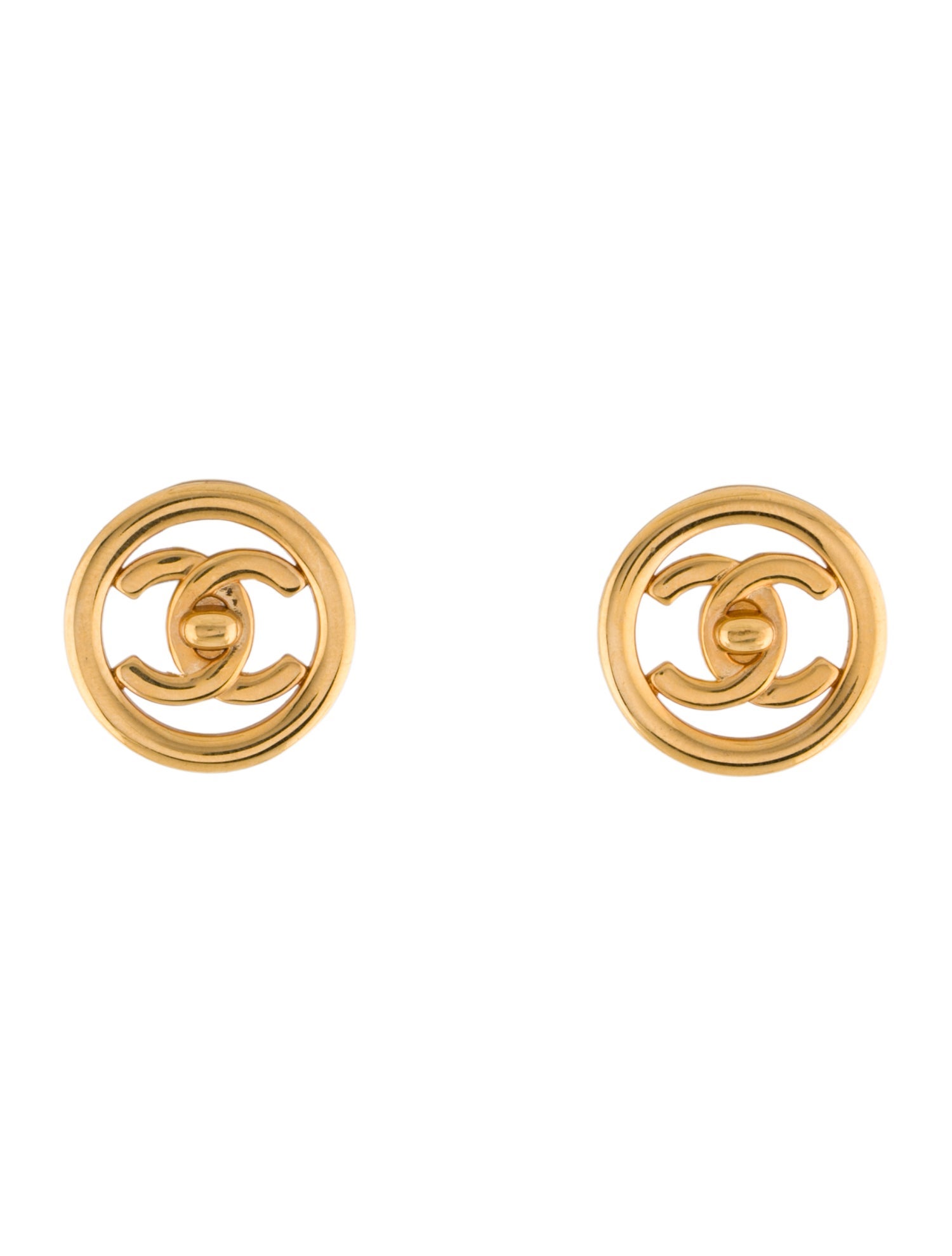 Chanel Vintage CC Turn-Lock Clip-On Earrings
