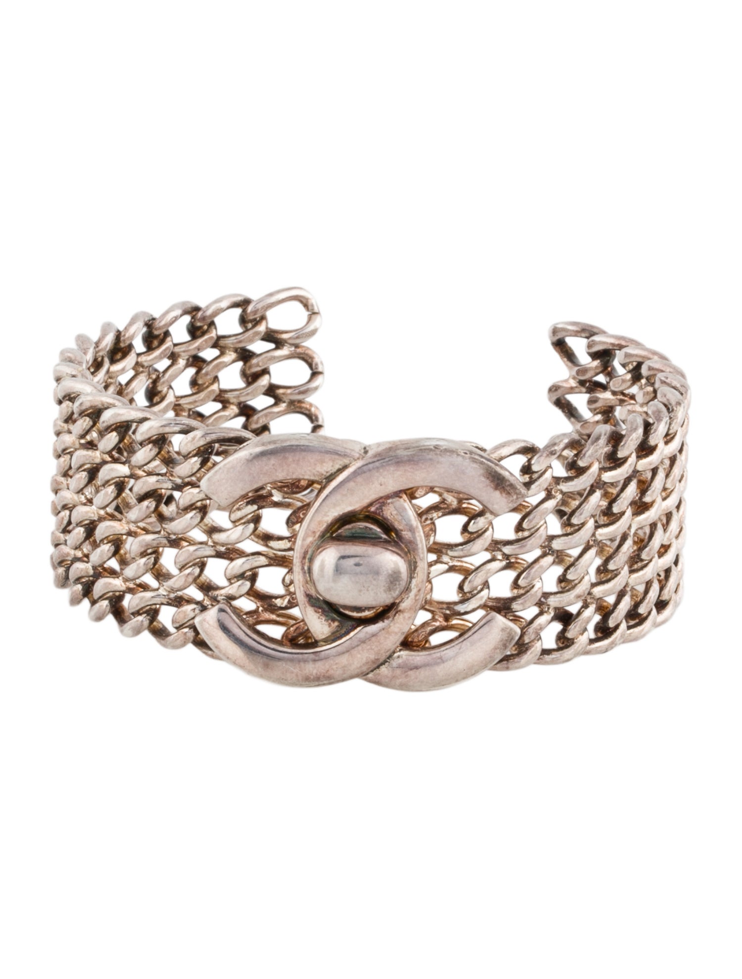 Chanel Vintage CC Turnlock Cuff Bracelet