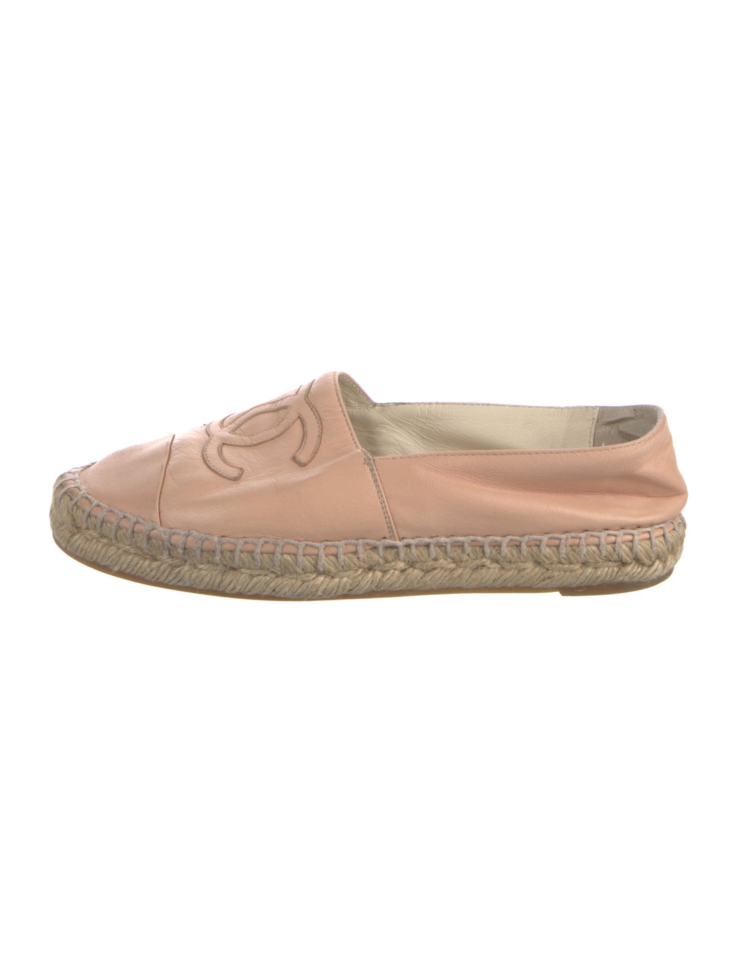 Chanel Interlocking CC Logo Leather Espadrilles