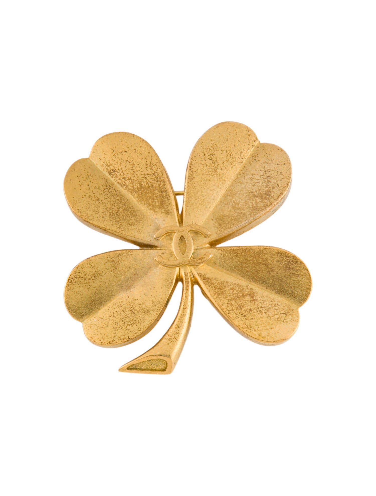 Chanel Vintage Four Leaf Clover Brooch Pin