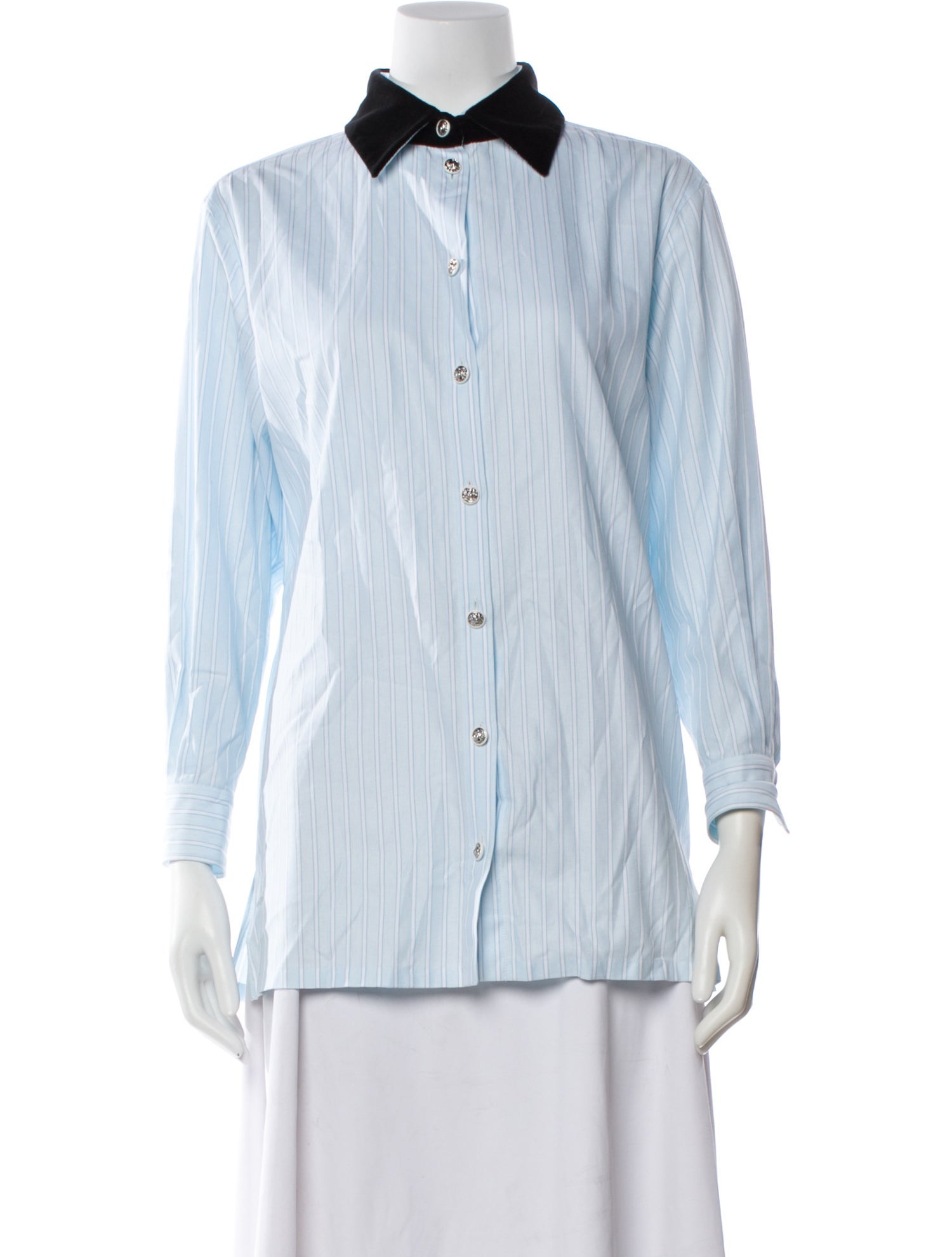 Chanel 2022 Striped Button-Up Top