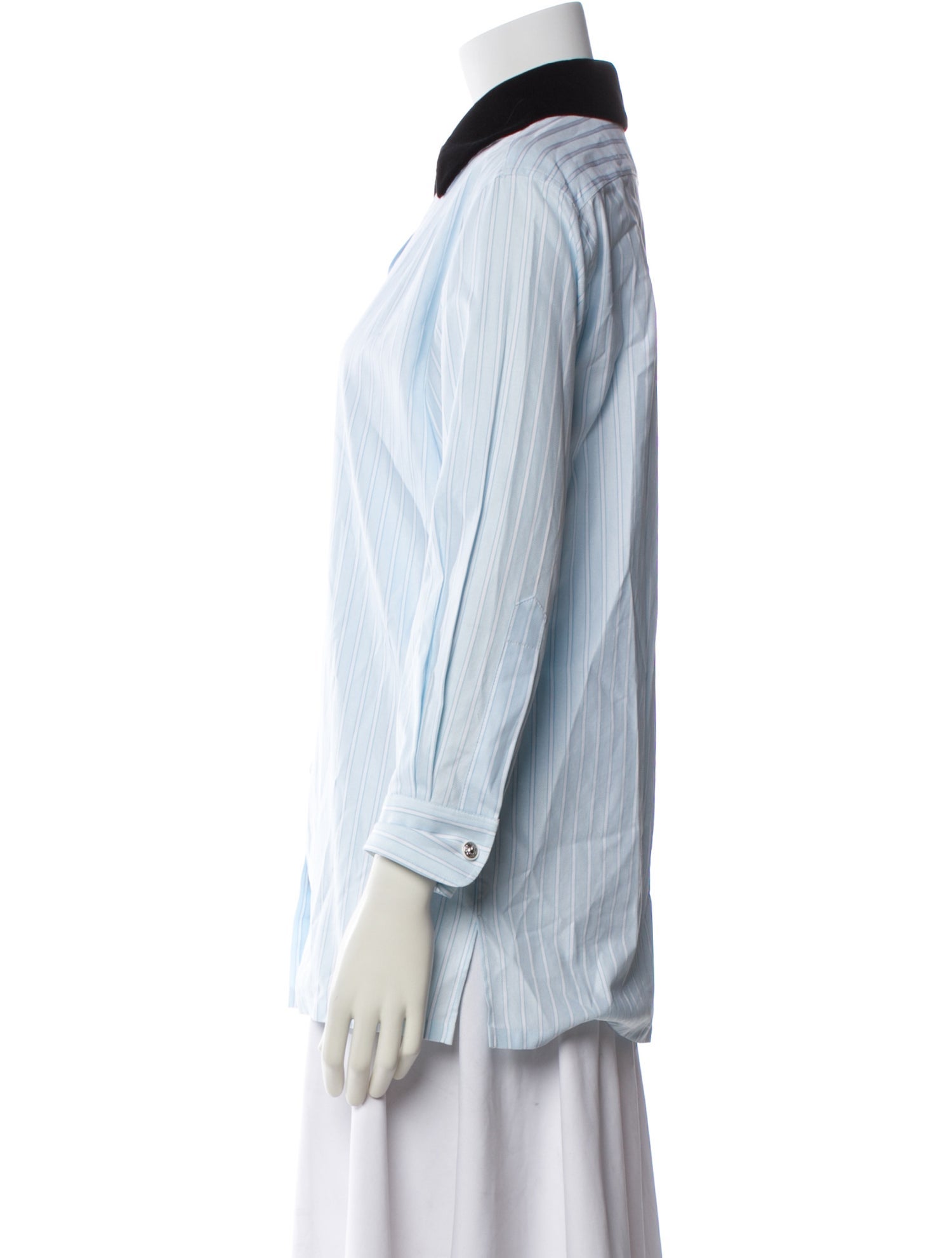 Chanel 2022 Striped Button-Up Top